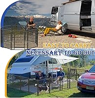 Vista 7 de Corralito para perros al aire libre, portátil, 16 paneles de 40 pulgadas de altura, valla para perros con acabado de pintura antioxidante