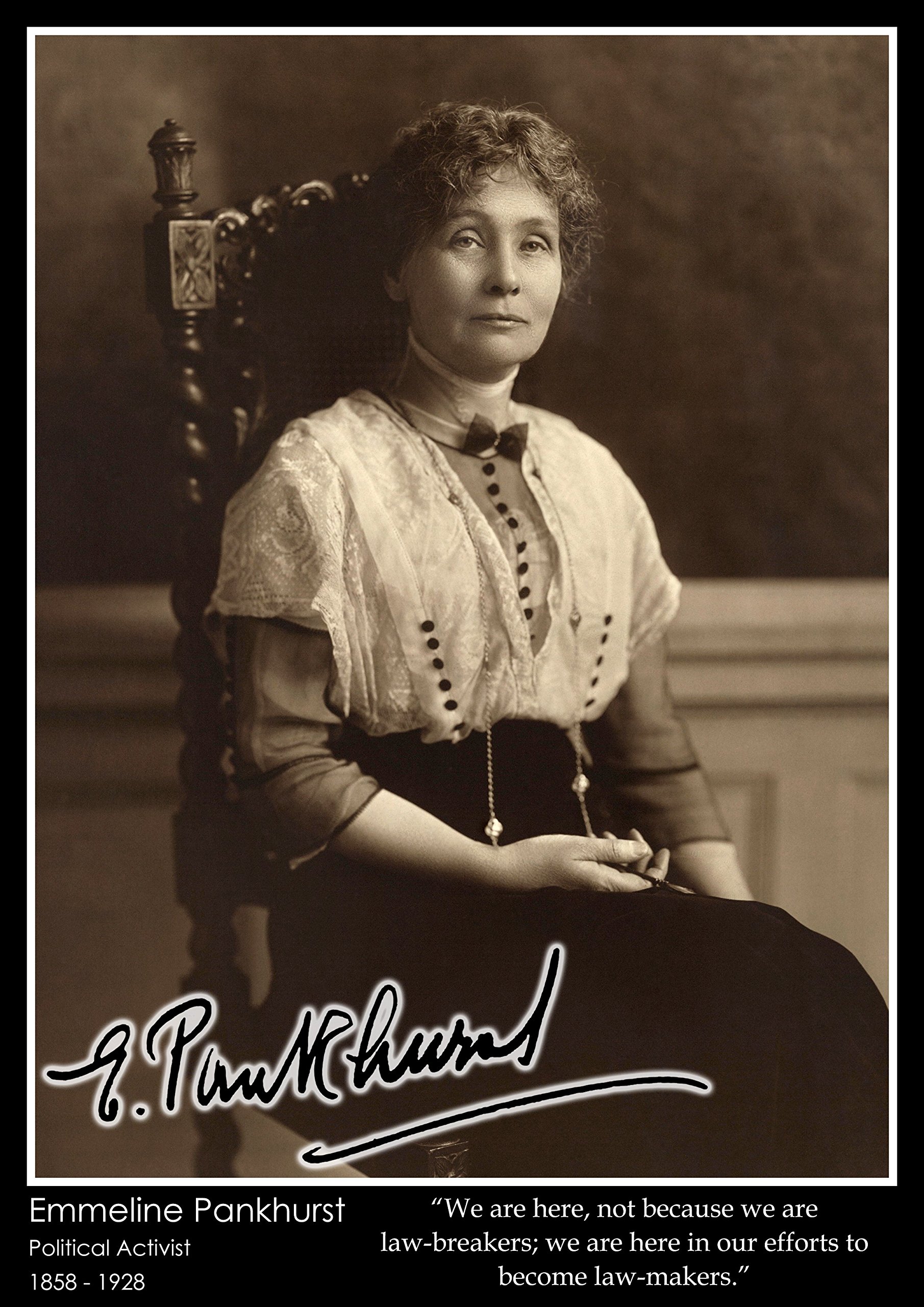 Tiger Moon The Tiger Moon Trading Company Ltd Emmeline Pankhurst - Inspirational Quote Poster - A2 Size - 42 x 59.4 cm - Paper Laminated