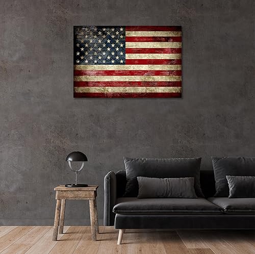 Miniatura 7 de SKASNFAI Póster retro de la bandera de Estados Unidos, arte de pared para la oficina en casa, imagen positiva, Día de la Independencia, Día de los