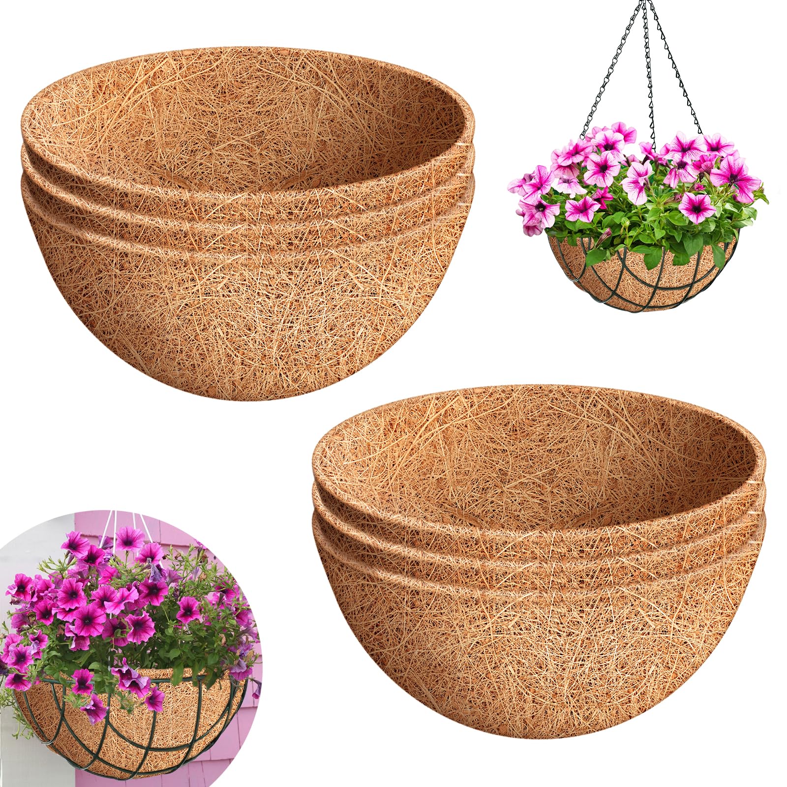 Riare 6 Pack 10 Inch Round Coco Liners Replacement