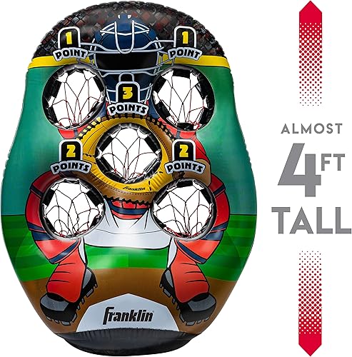 Vista 15 de Franklin Sports Juego inflable de lanzamiento de objetivos – Juego de mini juego de lanzamiento para niños, portátil para interiores y exteriores