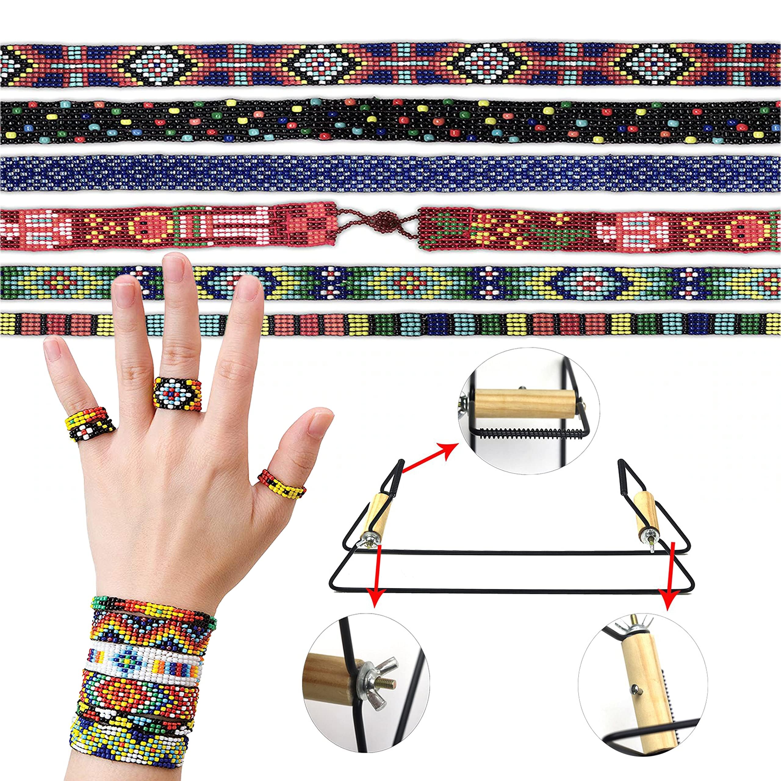 Macchina per maglieria per gioielli, kit per telaio per perline per macchina per maglieria fatta a mano in metallo per tessitura fai da te per collana e artigianato di braccialetti 29,5 cm * 6,8 cm *