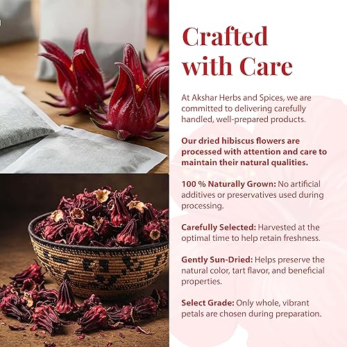 Miniatura 3 de Bolsas de té de hibisco premium, 75 bolsas de té5 onzas, flor de hibisco seca 100% pura, natural y sin aditivos, sin cafeína. Akshit