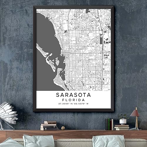 Miniatura 2 de Mapa de Sarasota, Florida, Light 2 (36x48)
