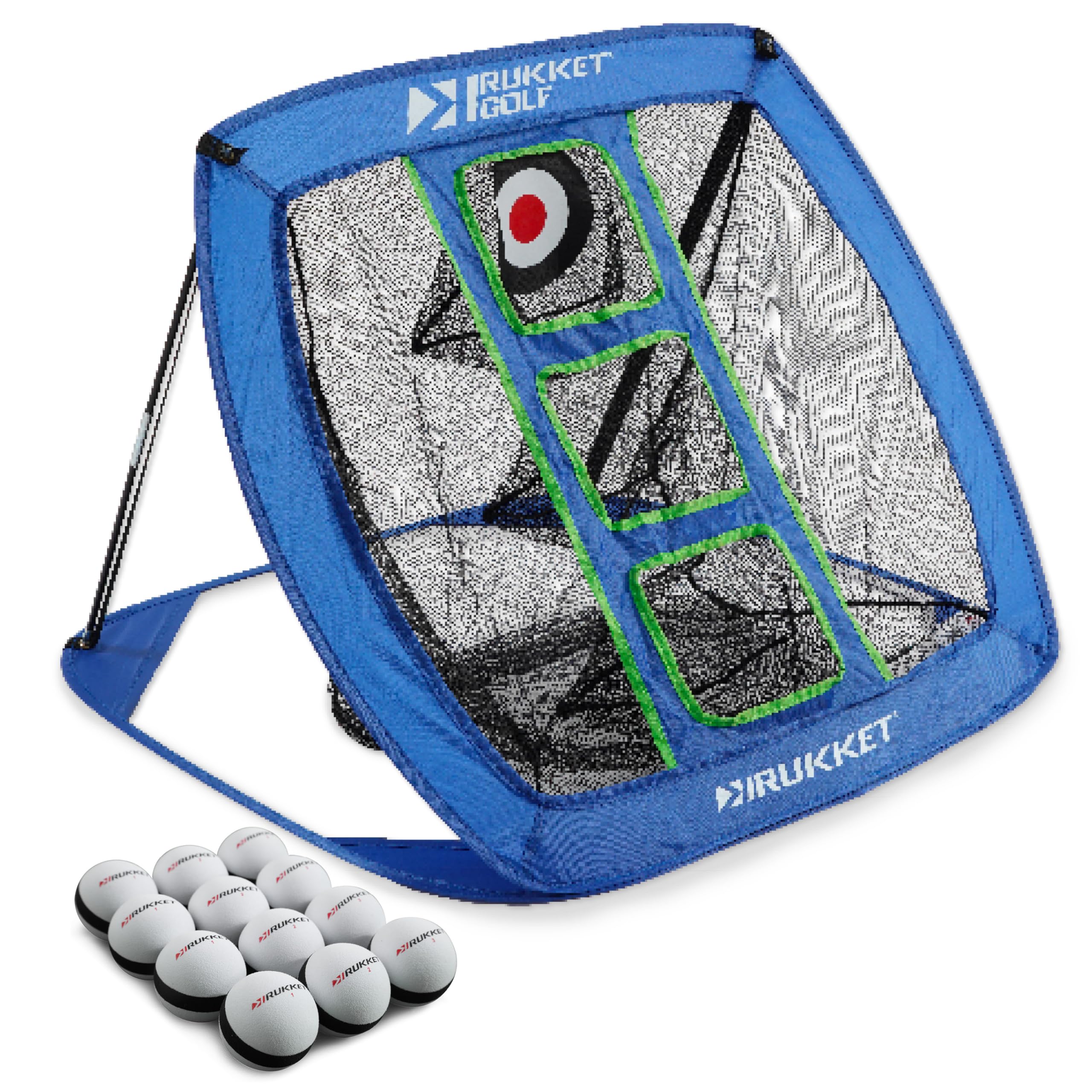 Rukket Sports Pop Up Golf Chipping Net | Choose Standard or Light-Up | Outdoor/Indoor Golfing Target Accessories and Backyard Practice Swing Game | Includes Foam Practice Balls