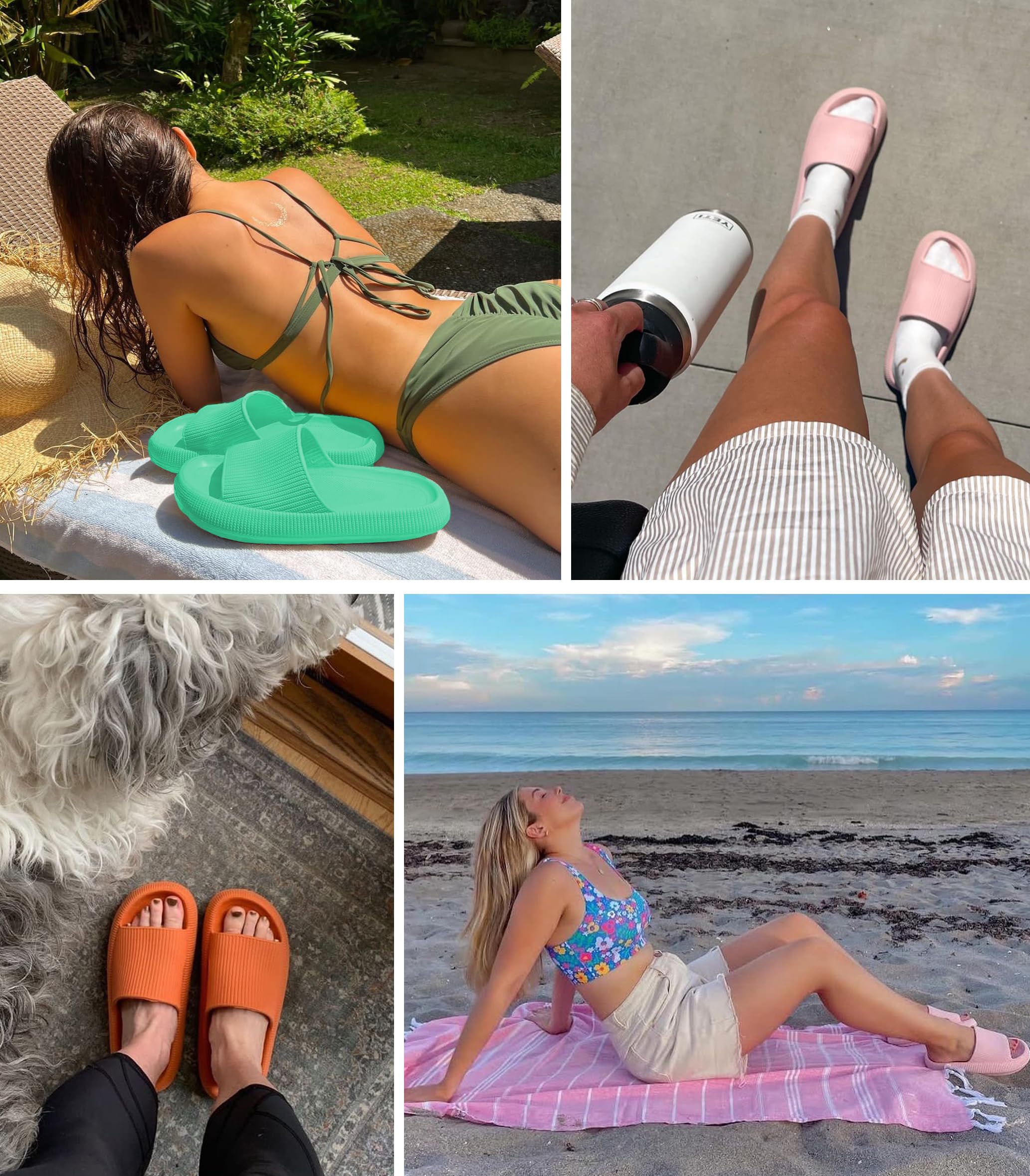 Misolin Ciabatte Donna Estive Nuvola Pantofole Uomo Doccia Sandali Comode Piscina Spiaggia Antisudore Slide Antiscivolo Scarpe da casa Interni ed Esterni