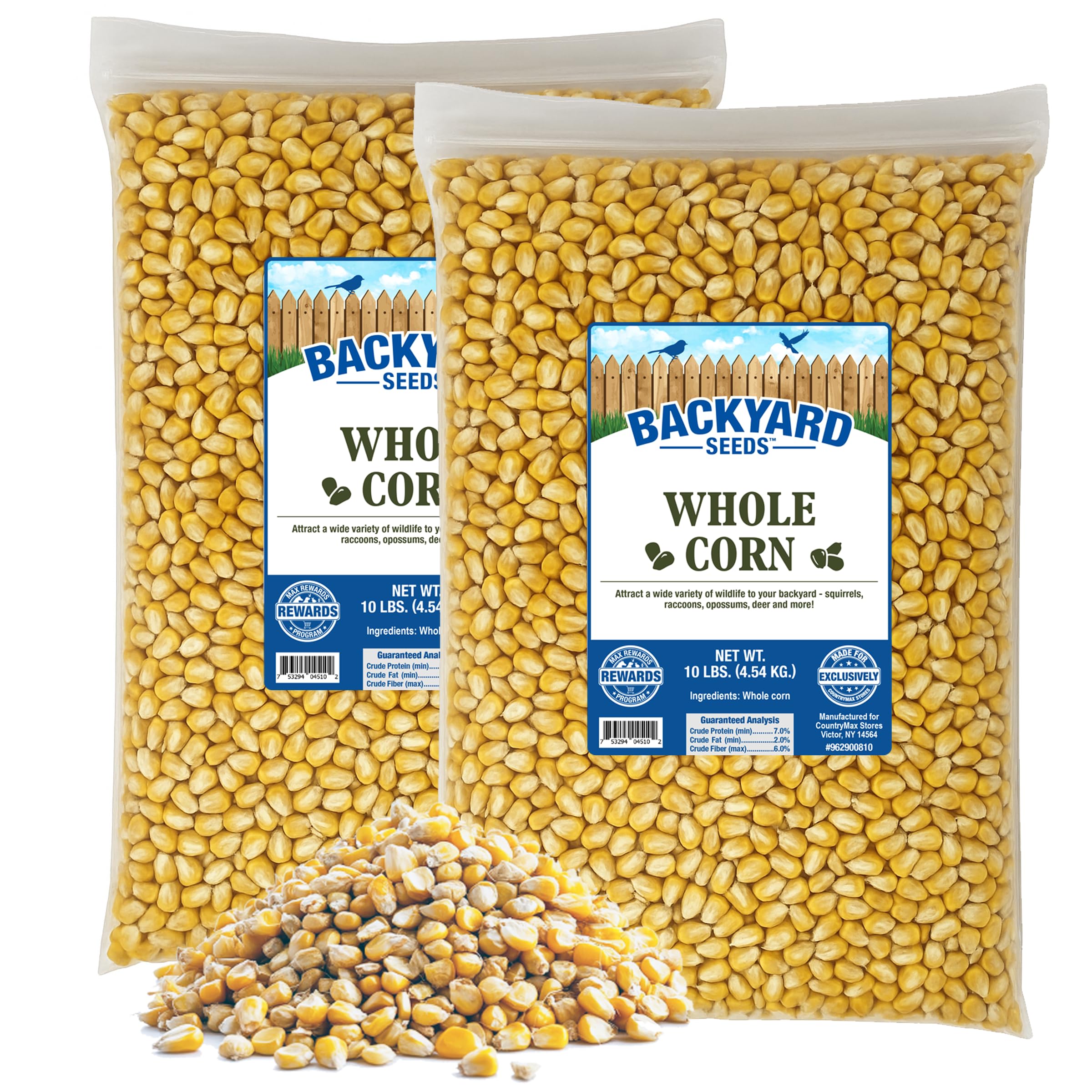 CountryMax Whole Corn Kernels for Feeding Wildlife, Deer, Turkeys, Chickens (20 Pounds)