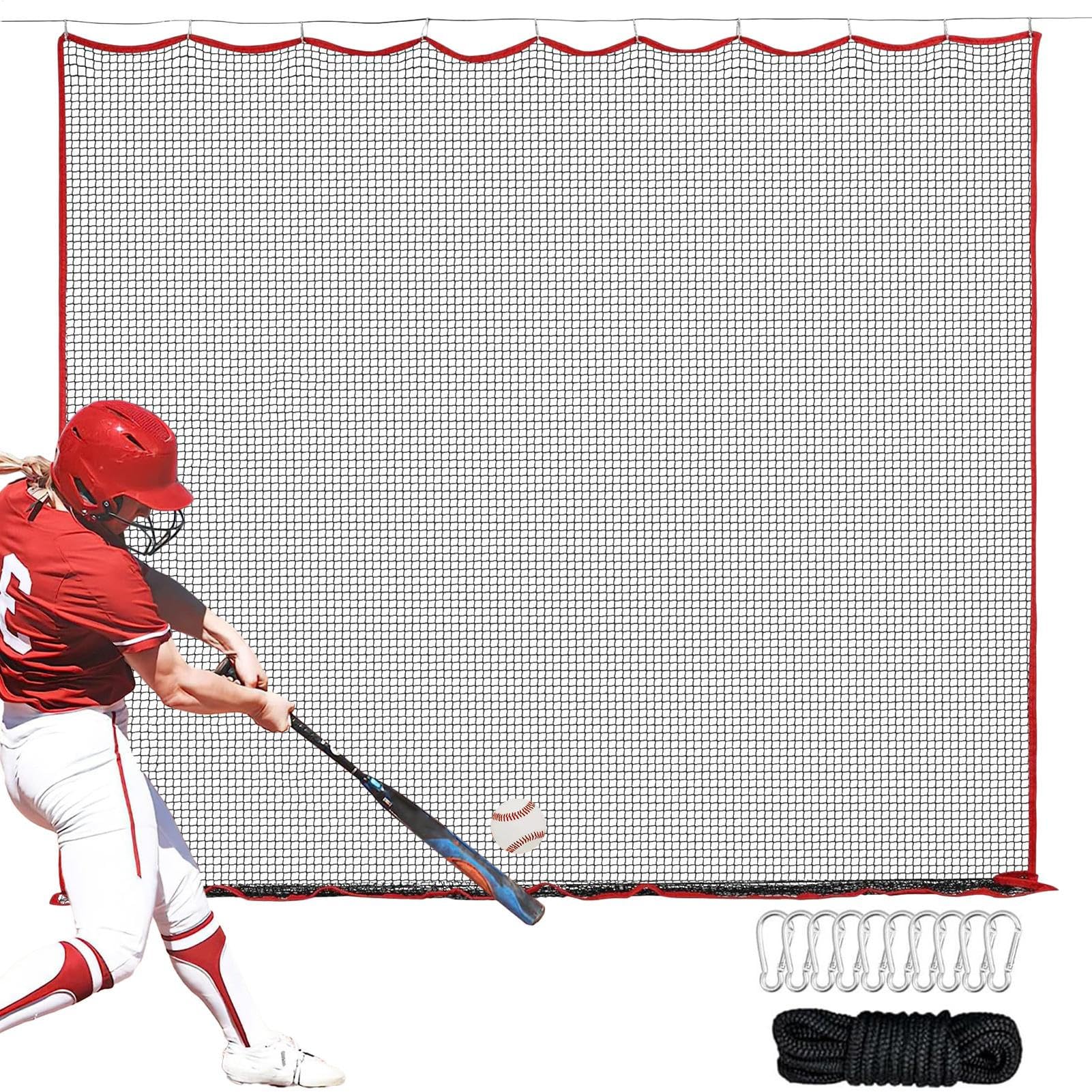 Baseball-Trainingsnetz – 10 x 10 Fuß großes Sportschlagnetz, langlebiges Ballfangnetz, einfacher Aufbau im Garten | Ideal für Baseball, Softball, Golf, Fußball, Schlagtraining, Jugendtraining, Heimspo