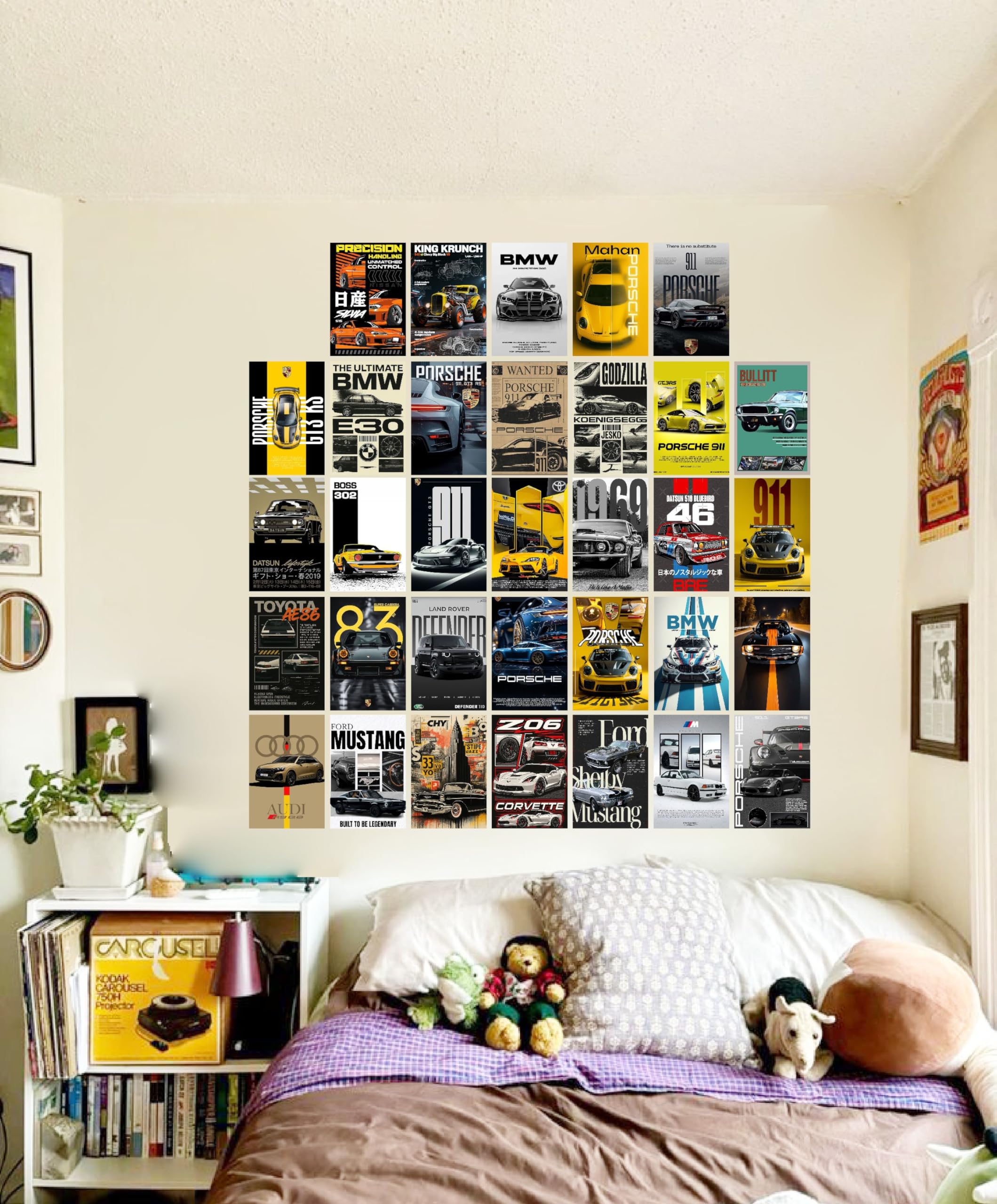 DivineDesigns Pack of 33 Racing Cars Wall Collage Kit Posters | Wall Art for Bedroom, Office, Living Room, (6 inch X 4 inch) Set of 33 Cards of Racing Car Paper Print-image-29
