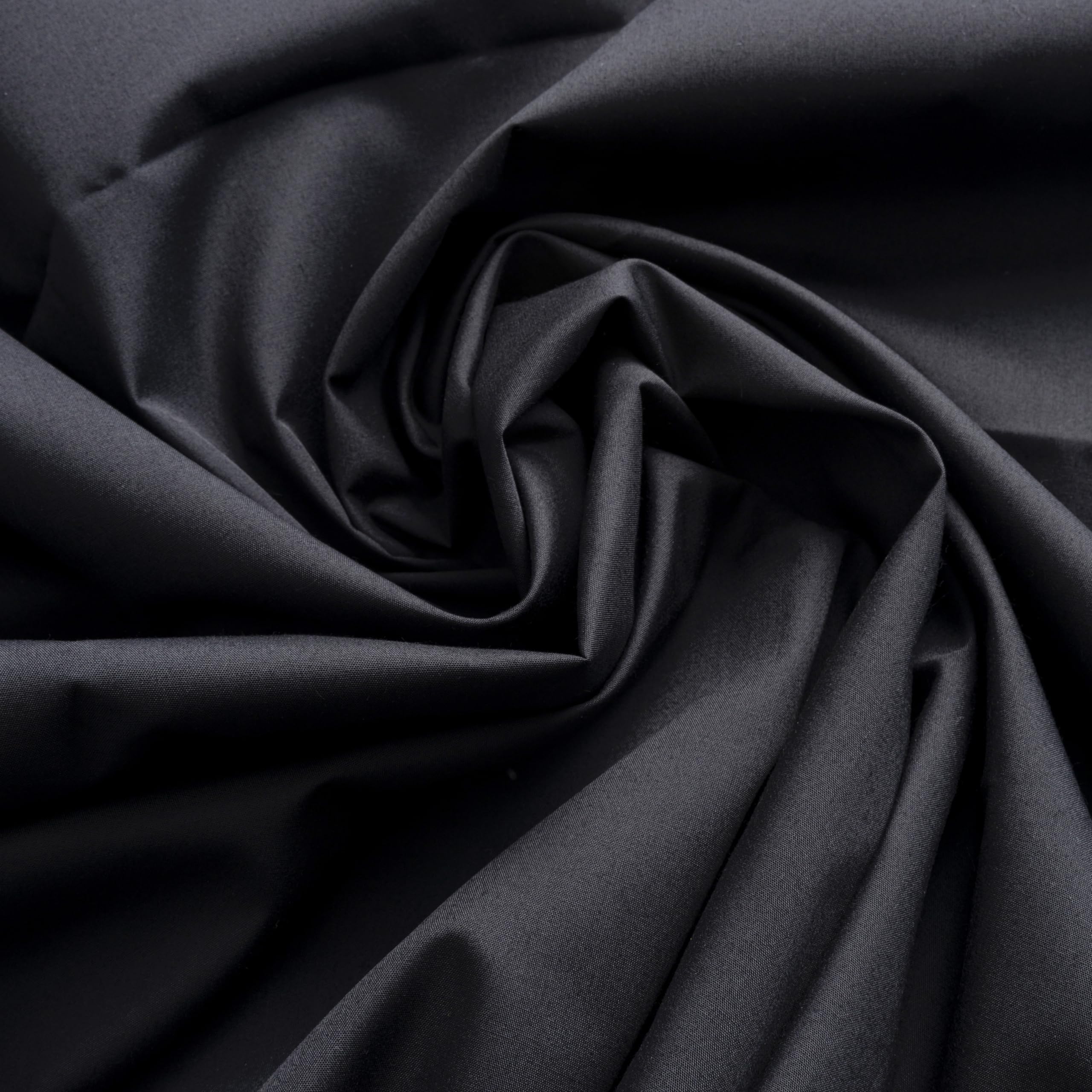 IPEA Tessuto in Cotone Popeline Nero - 200 cm x 150 cm - Made in Italy - Tessuto al Metro per Cucito, Abbigliamento, Fodere, Arredamento, Accessori, Patchwork, Stoffa Tinta Unita per Cucire