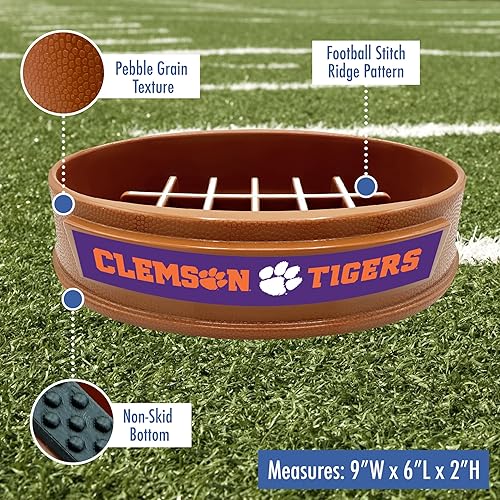 Miniatura 311 de NCAA Super-Bowl Iowa Hawkeyes - Cuenco para perros de alimentación lenta con diseño de fútbol para una digestión saludable. Cuenco antideslizante
