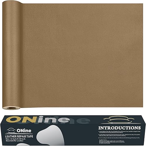Miniatura 107 de ONine - Cinta de reparación de piel, parche para reparación de piel autoadhesivo de 12 x 48 pulgadas, impermeable, resistente al desgaste, para Negro
