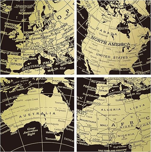 Miniatura 3 de EXERZ Globo de 7.9 in Negro y Dorado, All Direction 360 Giratorio - World Globe Educational Geographic - Arco y Base de bronce. Mapa inglés.