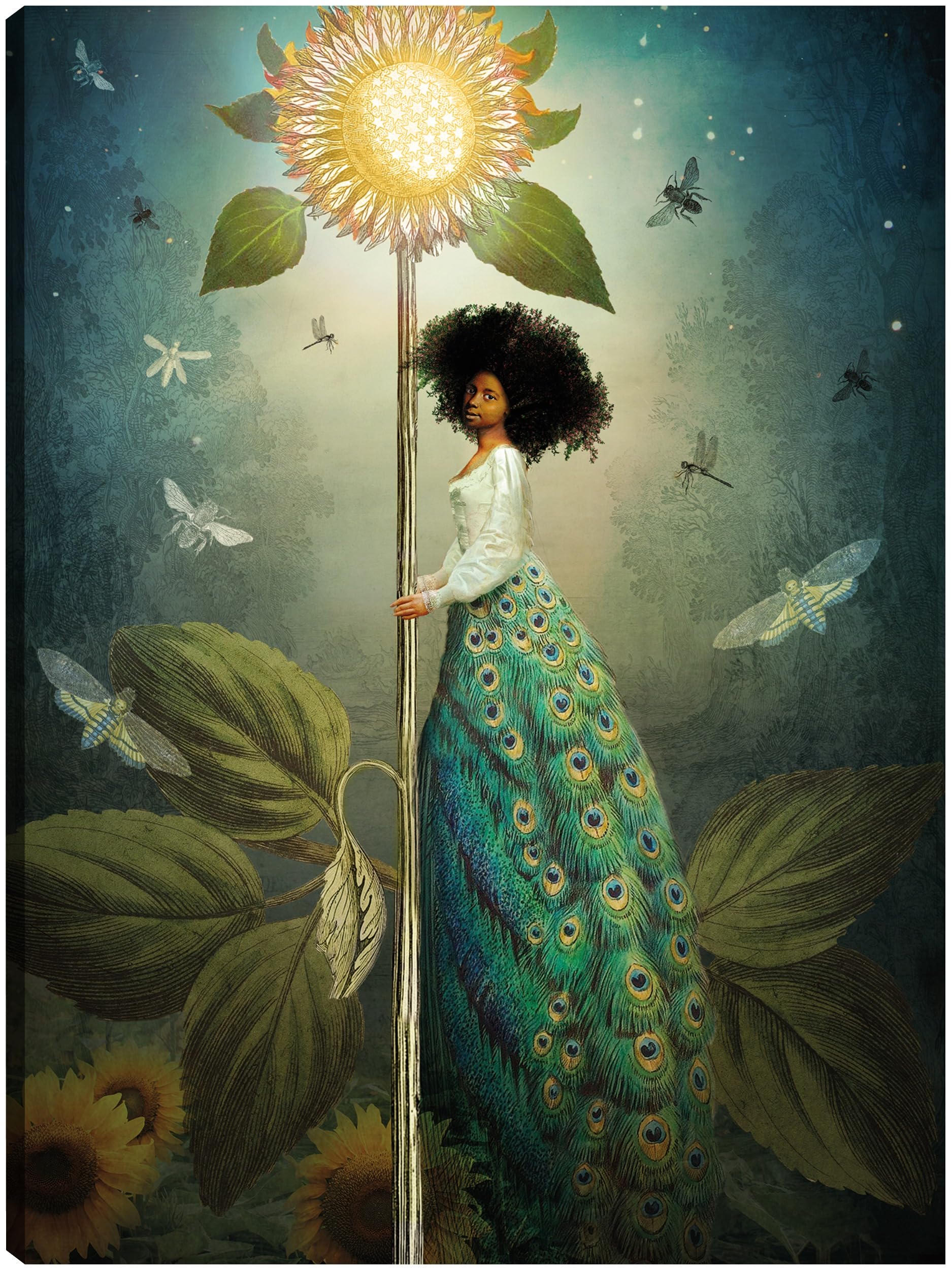Amazon.com: Fine Art Canvas Queen Of Wands Canvas Wall Decor by