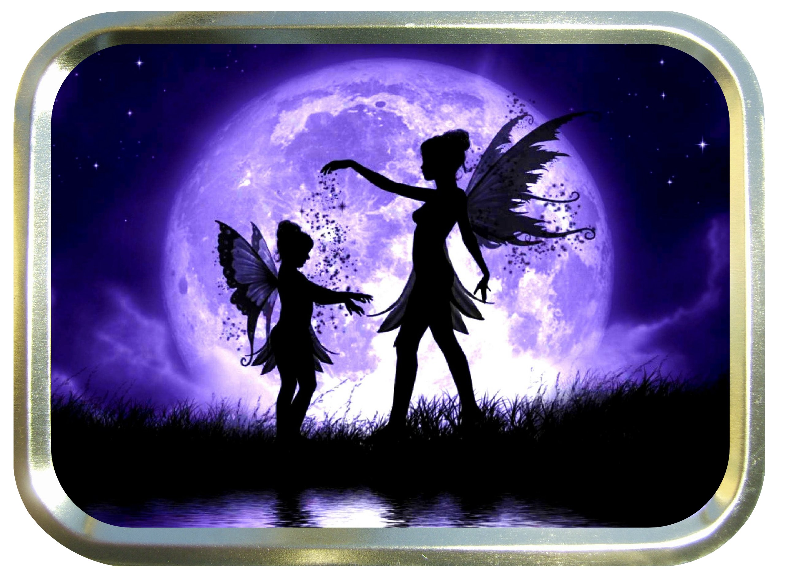 Noveltyshack Gold Fairy Silhouette 2Oz Tobacco Tin,Pill Box, Stash Can,Sewing Tin