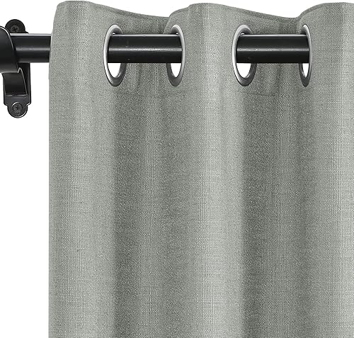 Miniatura 33 de Fcosie Cortinas 100% opacas de 84 pulgadas de largo, cortinas texturizadas de lino con aislamiento térmico, panel de cortina con ojales en la parte