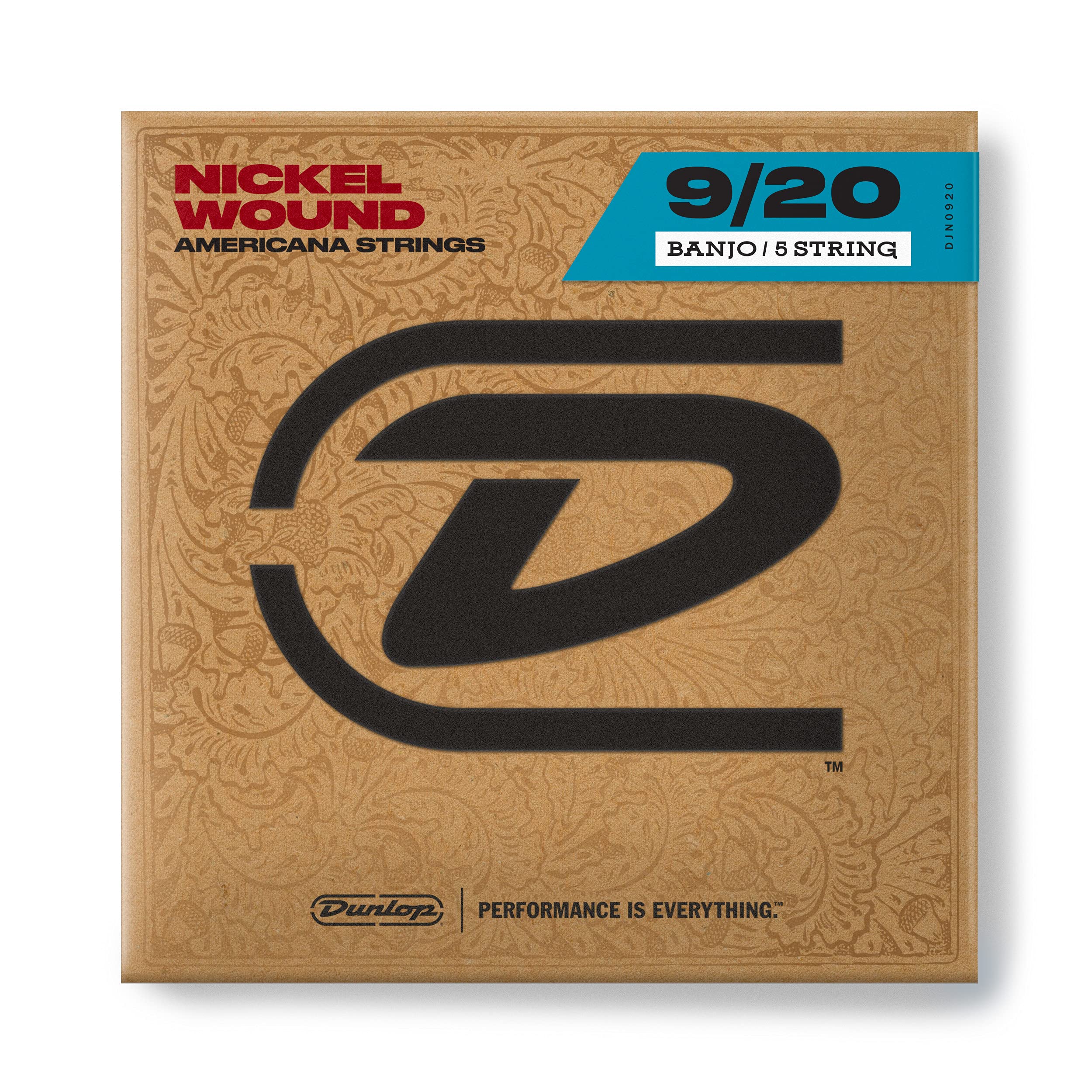 Jim Dunlop Americana Nickel Wound 9-20 Tenor Banjo Strings, 5-String