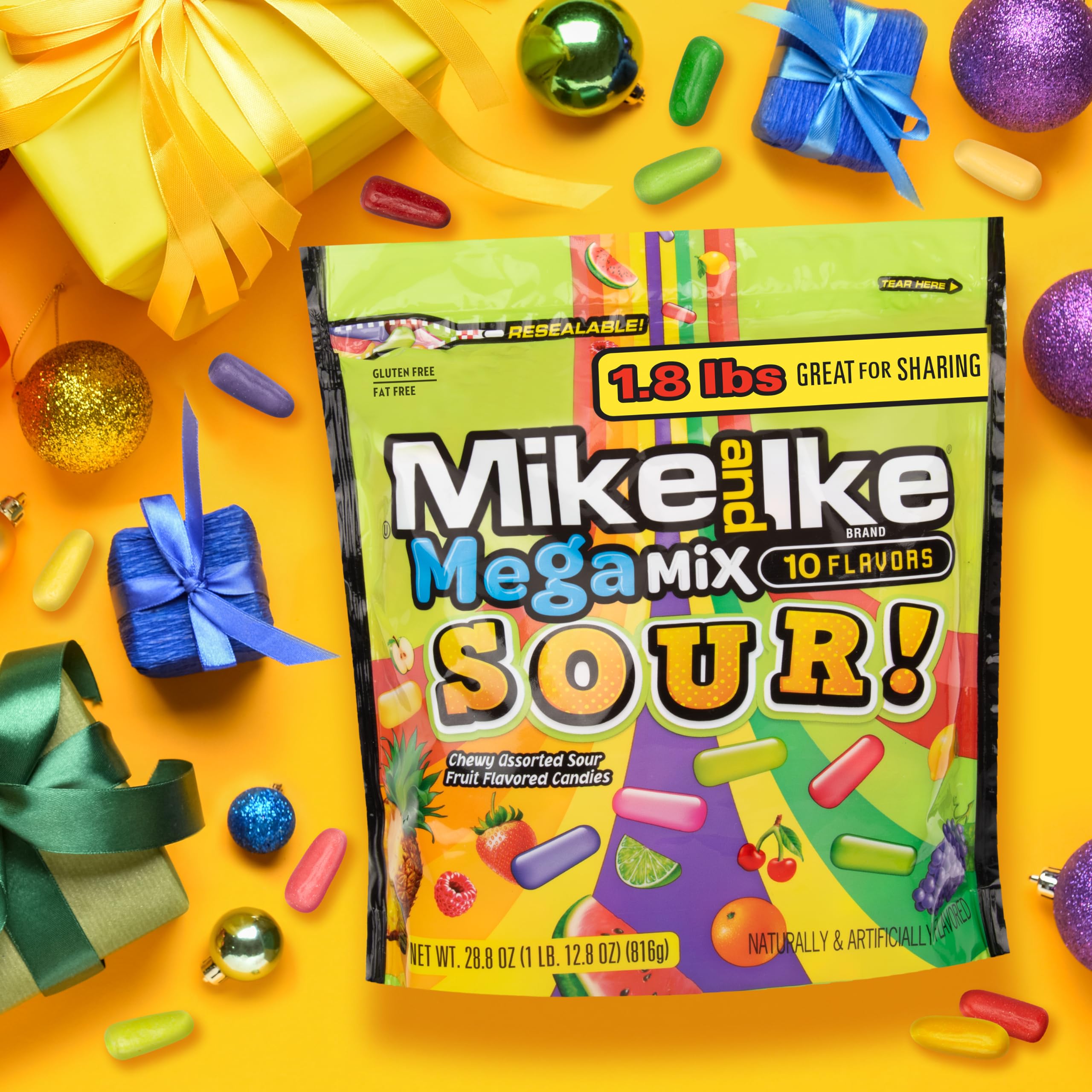 Amazon.com : Mega Mix Sour Mike and Ike Candy, 28.8 Ounce Bag