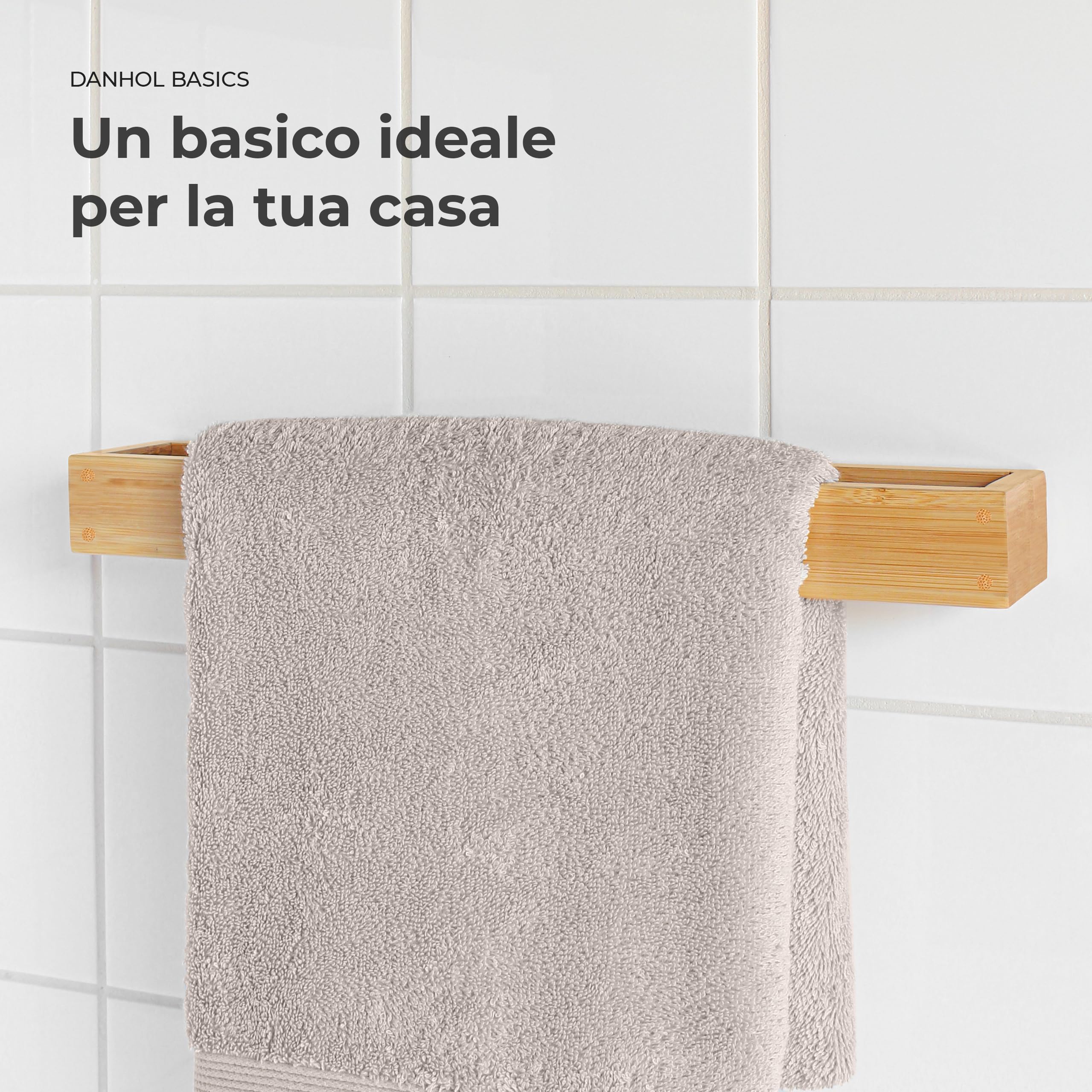 Set bagno accessori completo | Accessori bagno senza forare (Adesivo) | Kit bagno accessori completo | Porta rotoli carta igienica + 2 Ganci asciugamani + Porta asciugamani (Legno bamboo)