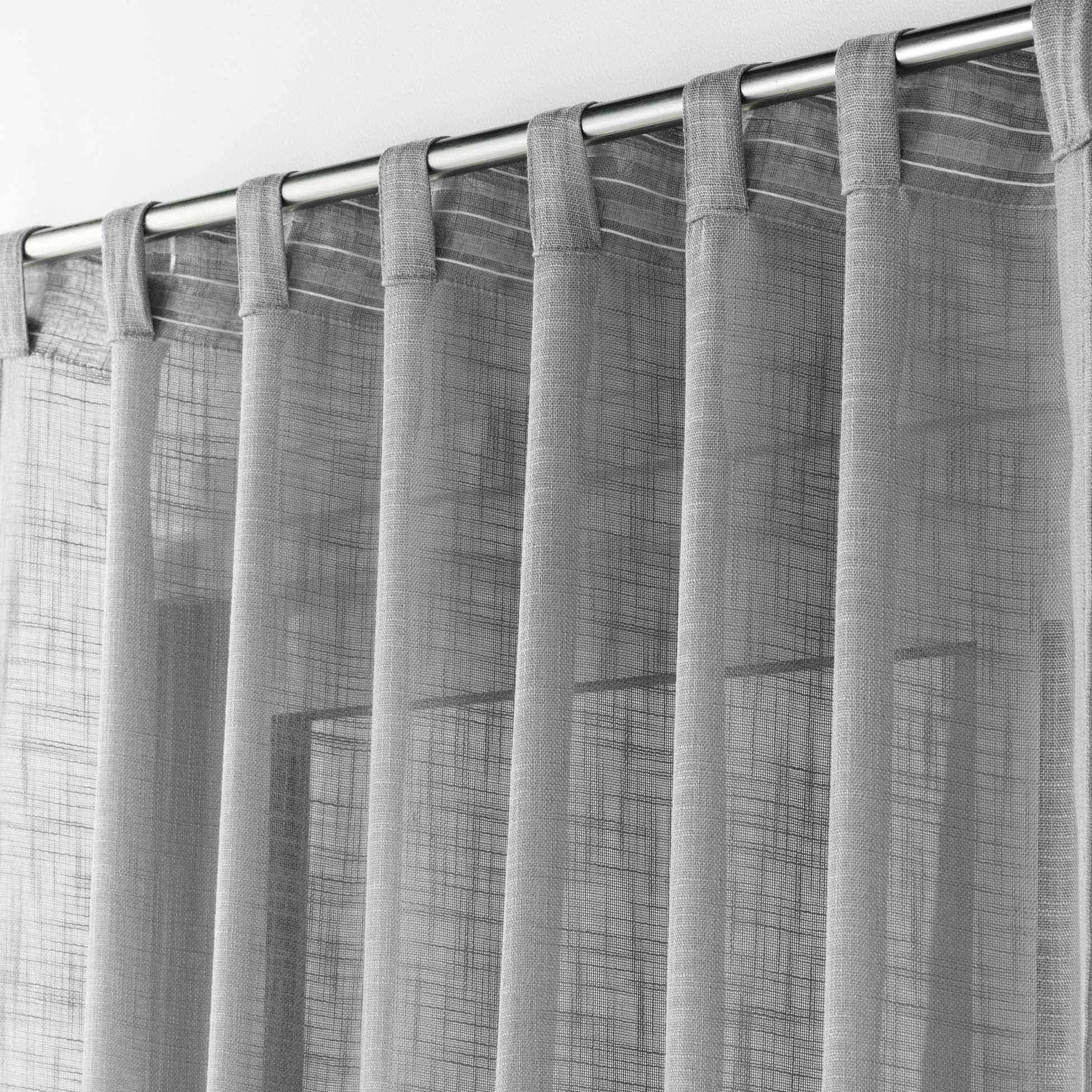 Douceur d'Intérieur Haltona Grey Linen Effect Hidden Tab Top Curtains 55" x 94", W 55.1" x L 94.5" (1 Panels) - Image 4