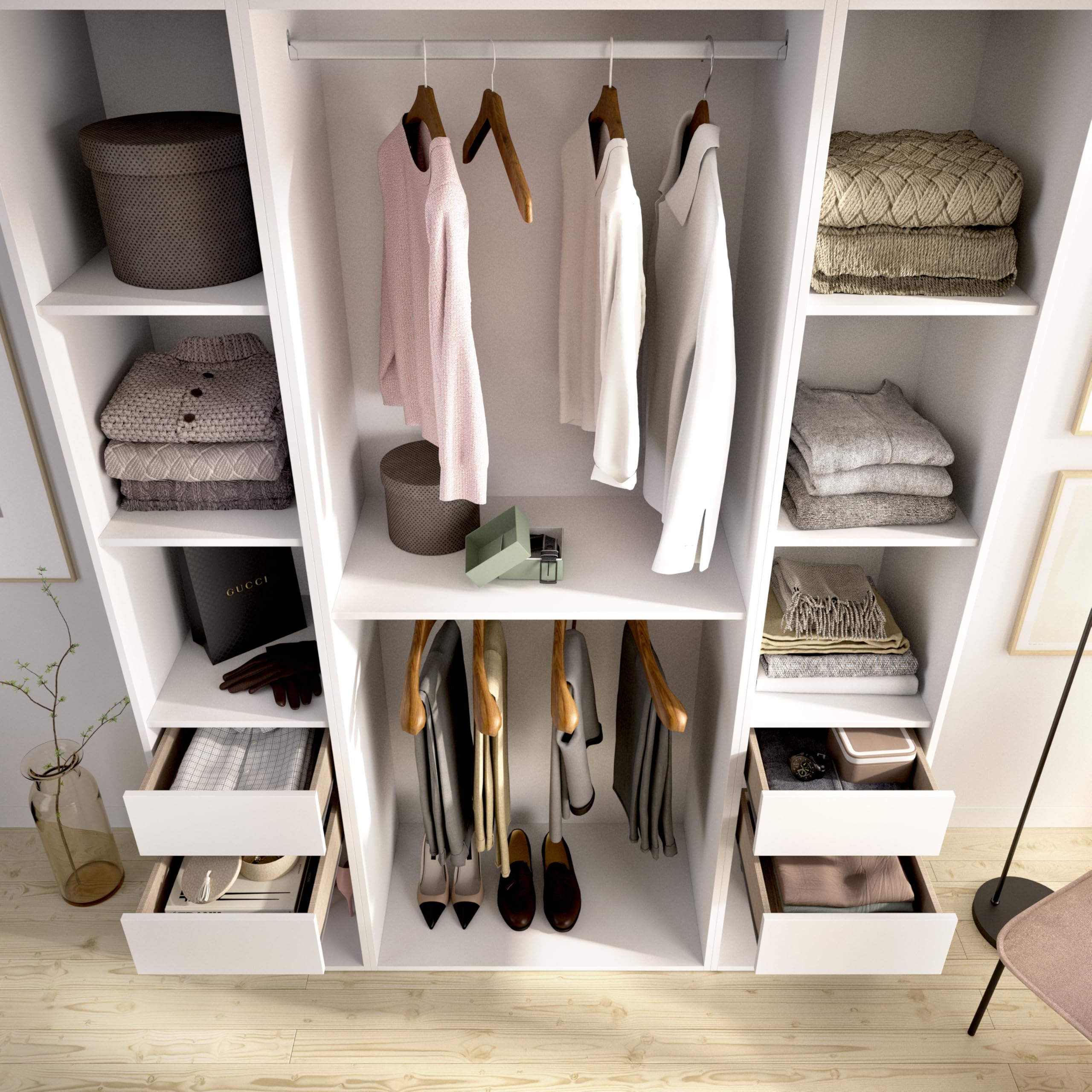DEKIT Grupo RIMOBEL-Conjunto Armario-VESTIDOR con Trasera Reversible