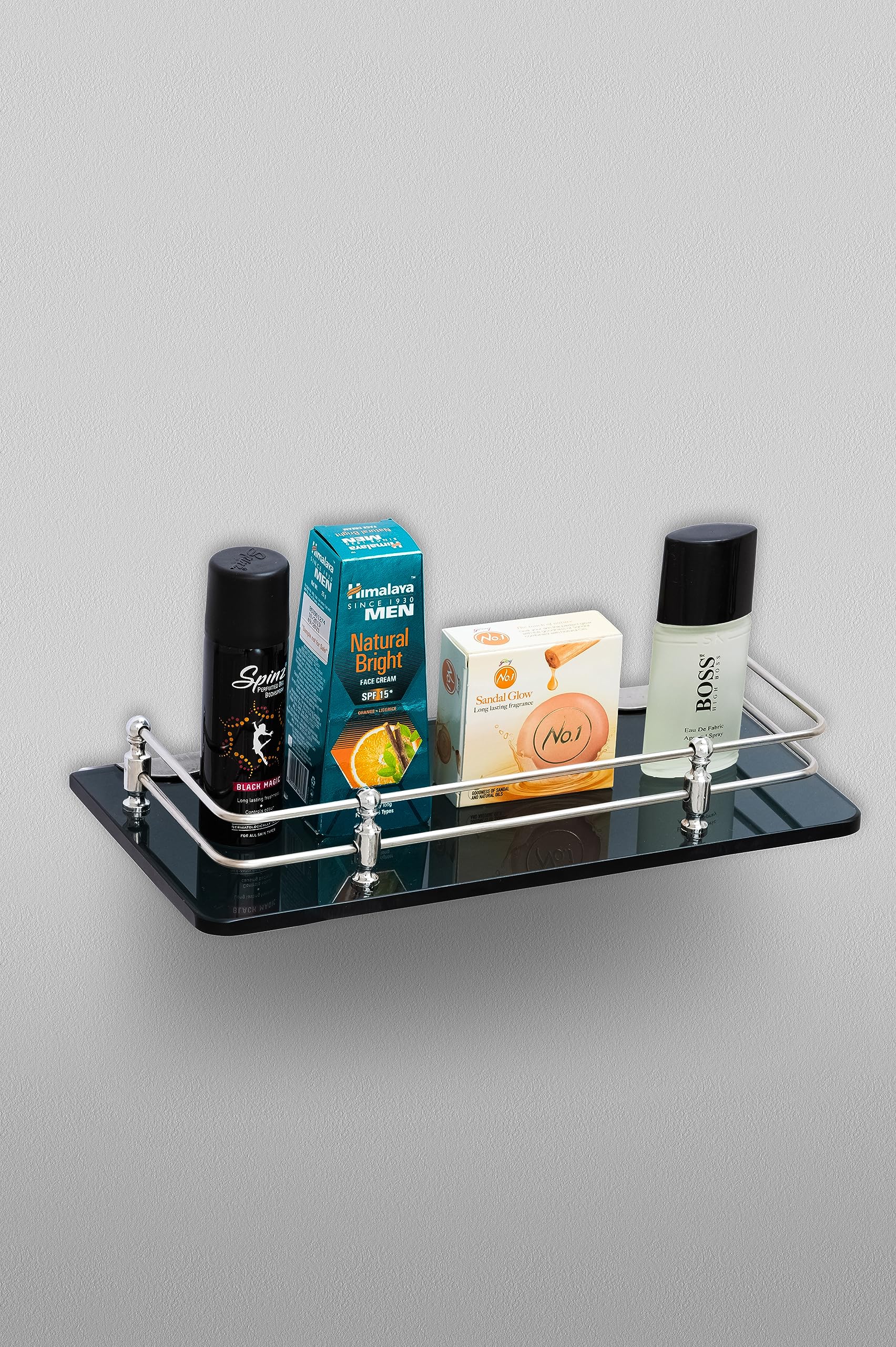 AMPEX Premium Black Glass Shelf for Bathroom/Kitchen Shelf/Storage Shelf/Wall Shelf for Bathroom Accessories(12x6 Inches) (B0CFQRHHKC) Amazon Price History, Amazon Price Tracker