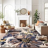 Vista 48 de Rugshop Alfombra de área con flores grandes, moderna, antiderrapante (antideslizante), para pasillo, de 2 x 10 pies, gris-azulado