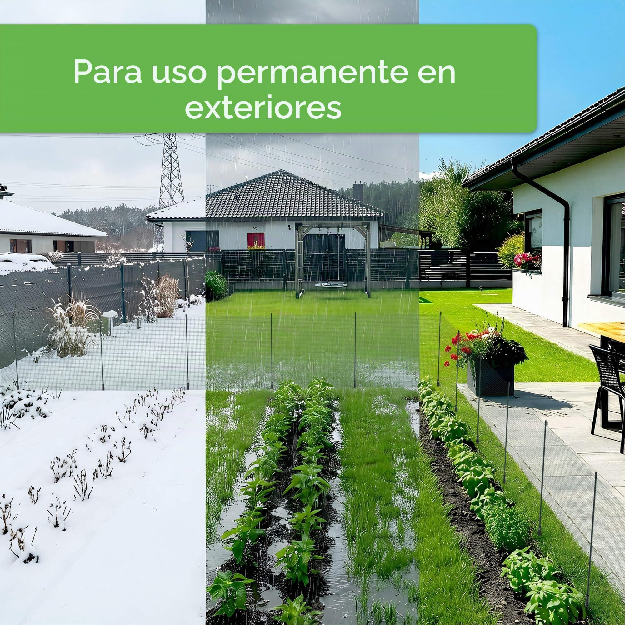 Arebos Valla de jardín móvil 20 m | Valla flexible de 90 cm de altura con 12 postes | Para perros, pollos y animales pequeños | Resistente a la intemperie