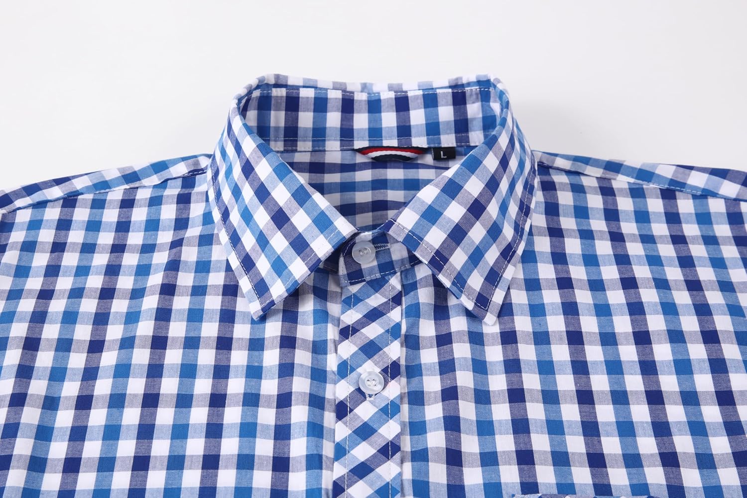 JupiterSecret Men's Plaid Button Down Shirts Cotton Long Sleeve Dress Shirt Business Casual Shirts with Pocket - Image 3