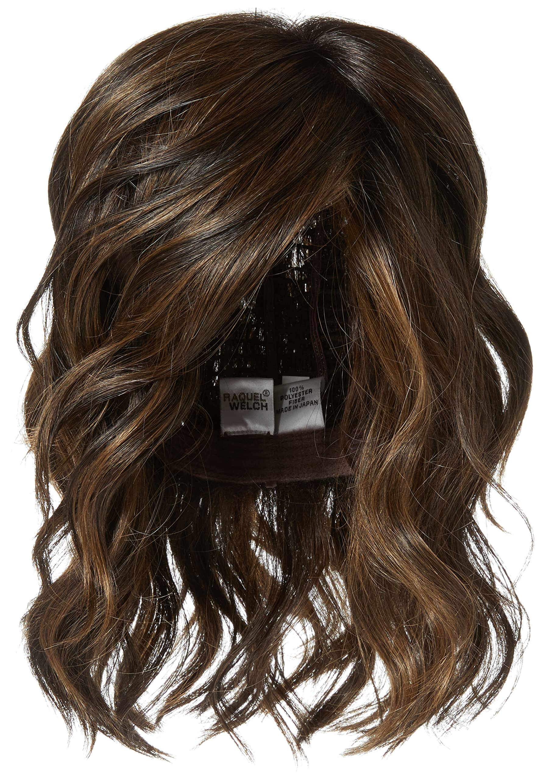 Raquel Welch Editor's Pick Layered Shoulder Length Bob Wig by Hairuwear, Large Cap Size, SS4/10 Shaded Iced Java