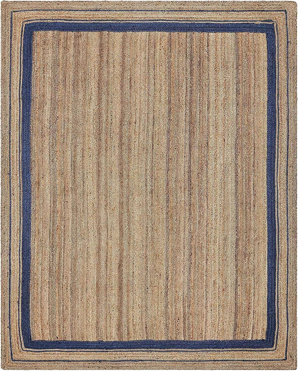 Ręcznie pleciony dywan z naturalnej bawełny z juty do salonu, powierzchnia podłogi, dywan do domu, kwadratowy (150 cm x 150 cm)