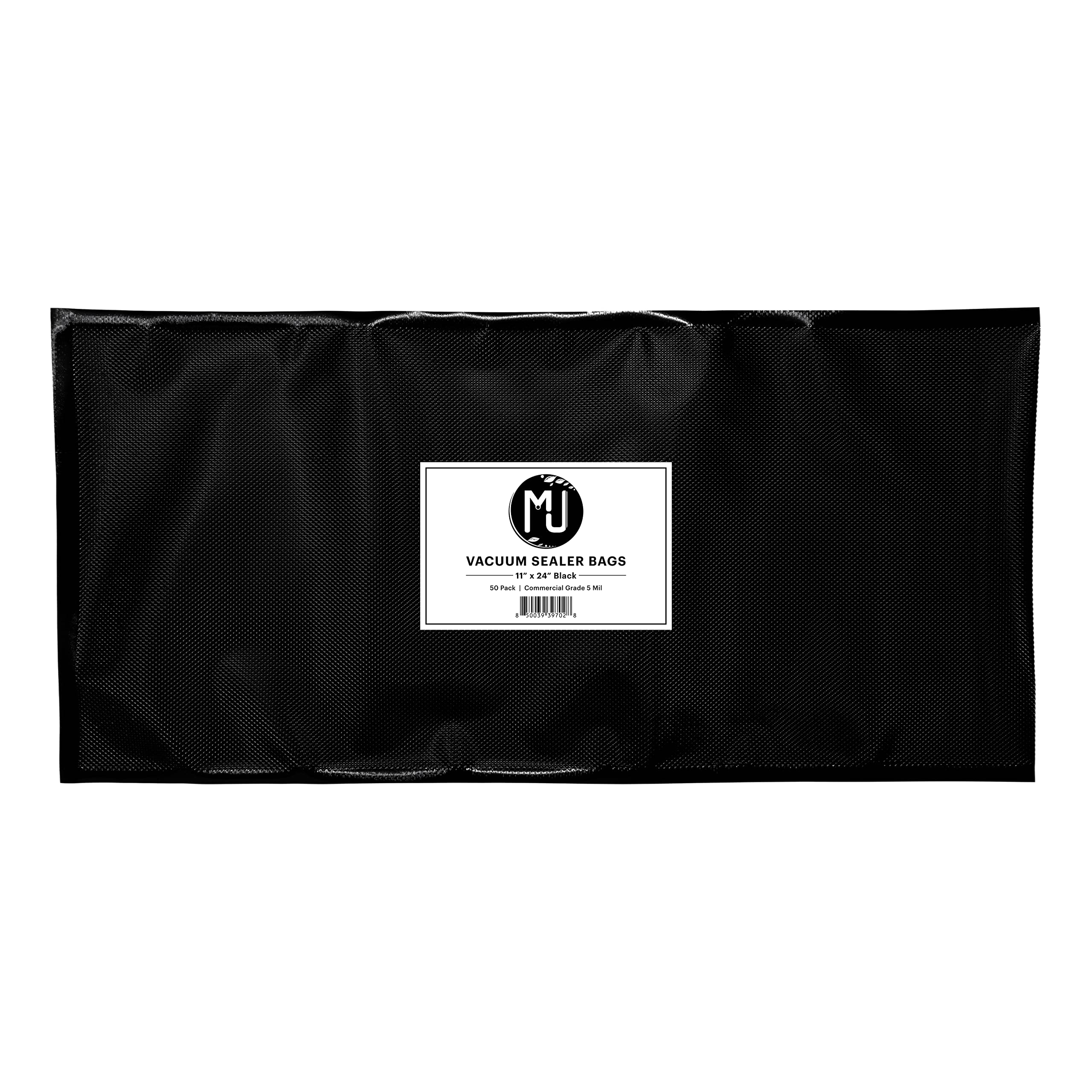 MJ Sous Vide - Sacchetti sottovuoto per alimenti, confezione da 50 (28 x 61 cm, 5 mil, colore: nero