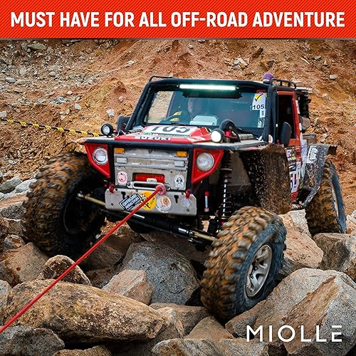 Vista 6 de Cuerda de cabrestante sintética de 1/4'x50 MBS-8200lbs (probada en laboratorios) tratada térmicamente preestirada con funda negra para ATV UTV