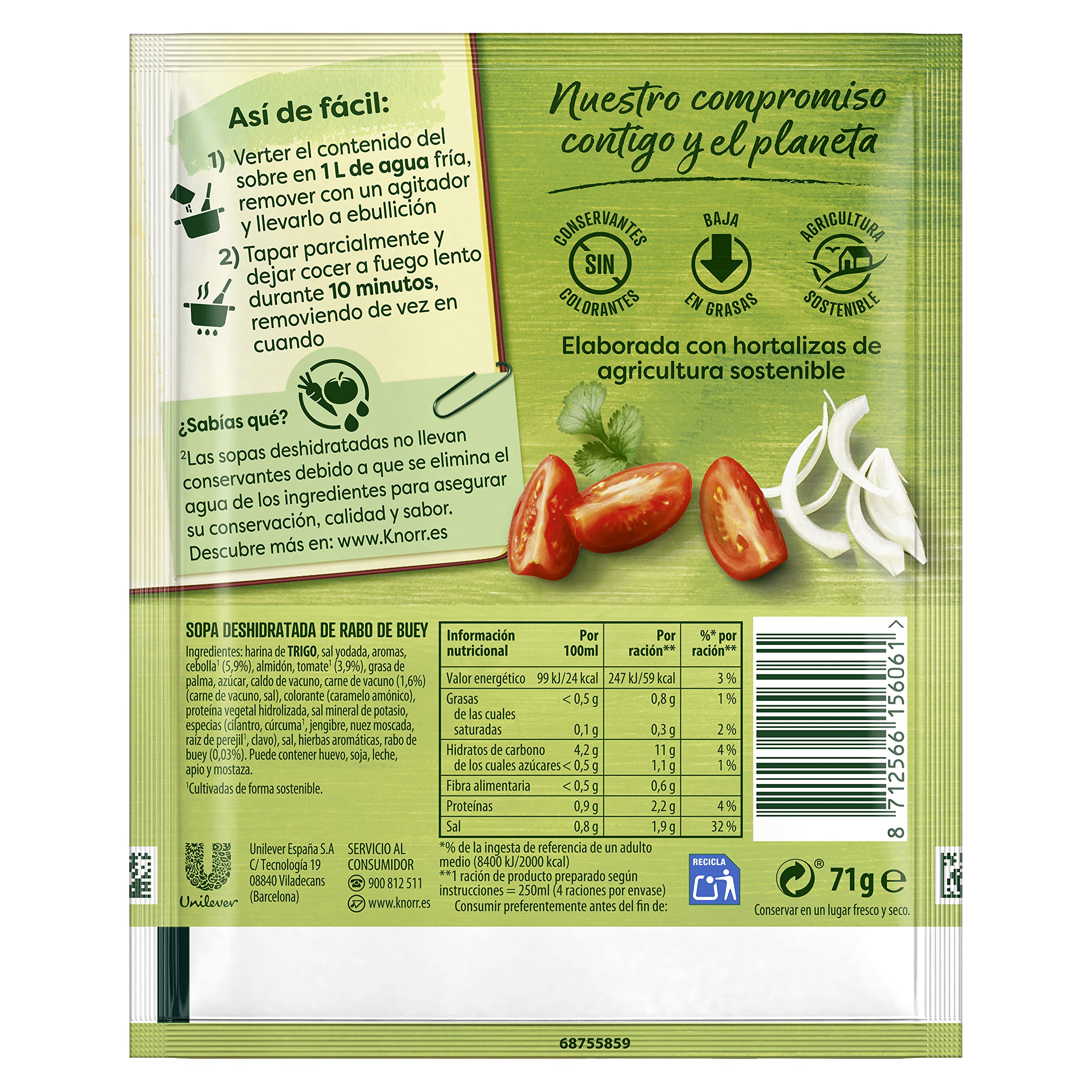 Knorr Sopa Rabo de Buey 71g - Pack de 10 - 4