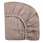 Crib Sheets for Boys Girl, Fitted Baby Toddler Bed Sheets 28 x 52, Neutral Muslin Cotton Crib Mattress Bedding Soft and Breathable Comfort (Vintage Taupe)