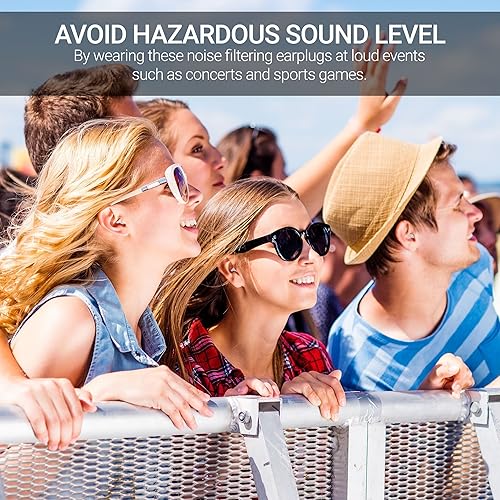 Miniatura 6 de Music Plus - Tapones para los oídos de alta fidelidad, reducción de ruido para conciertos, músicos, eventos deportivos y más, tapones reutilizables