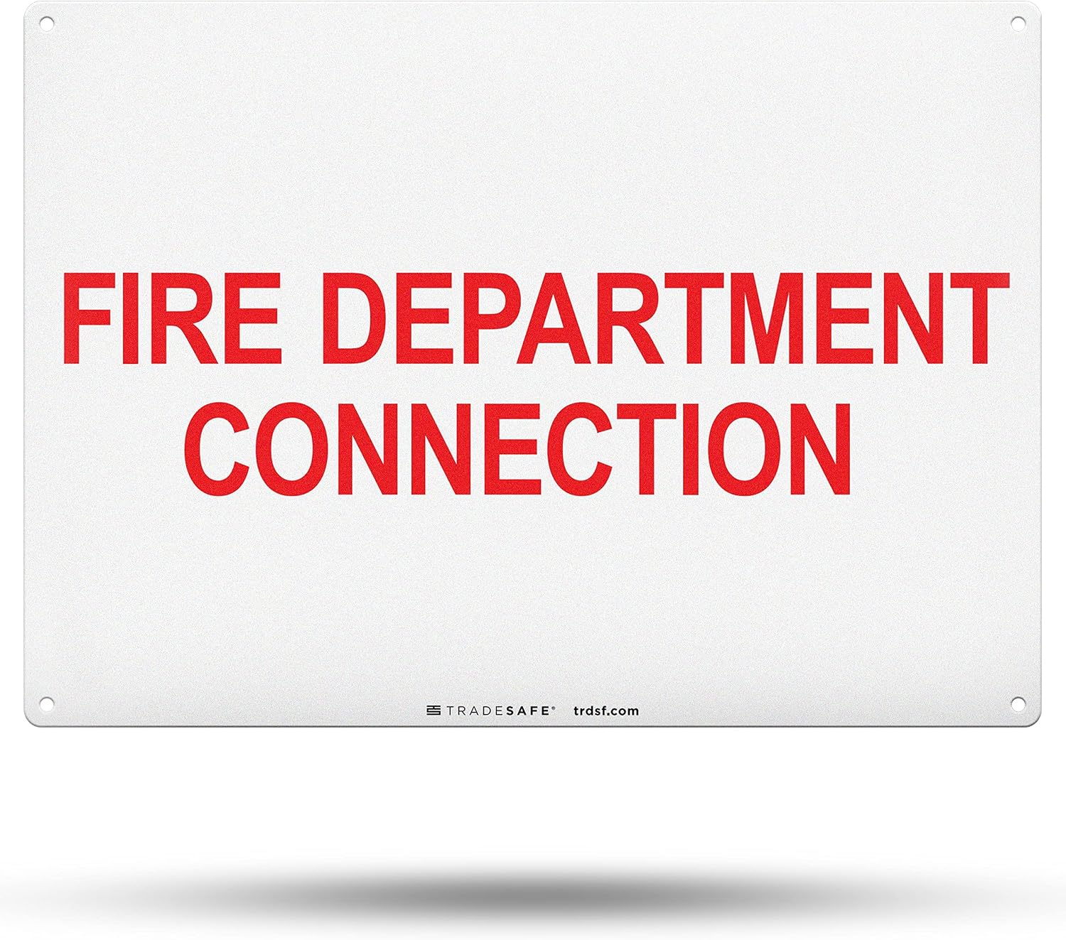 TRADESAFE Fire Department Connection Sign - FDC Wall Signs, Quick Install Aluminum Safety Sign, Light Reflective, UV-Resistant, Waterproof, 14” X 10” Fire Safety Signs For Business