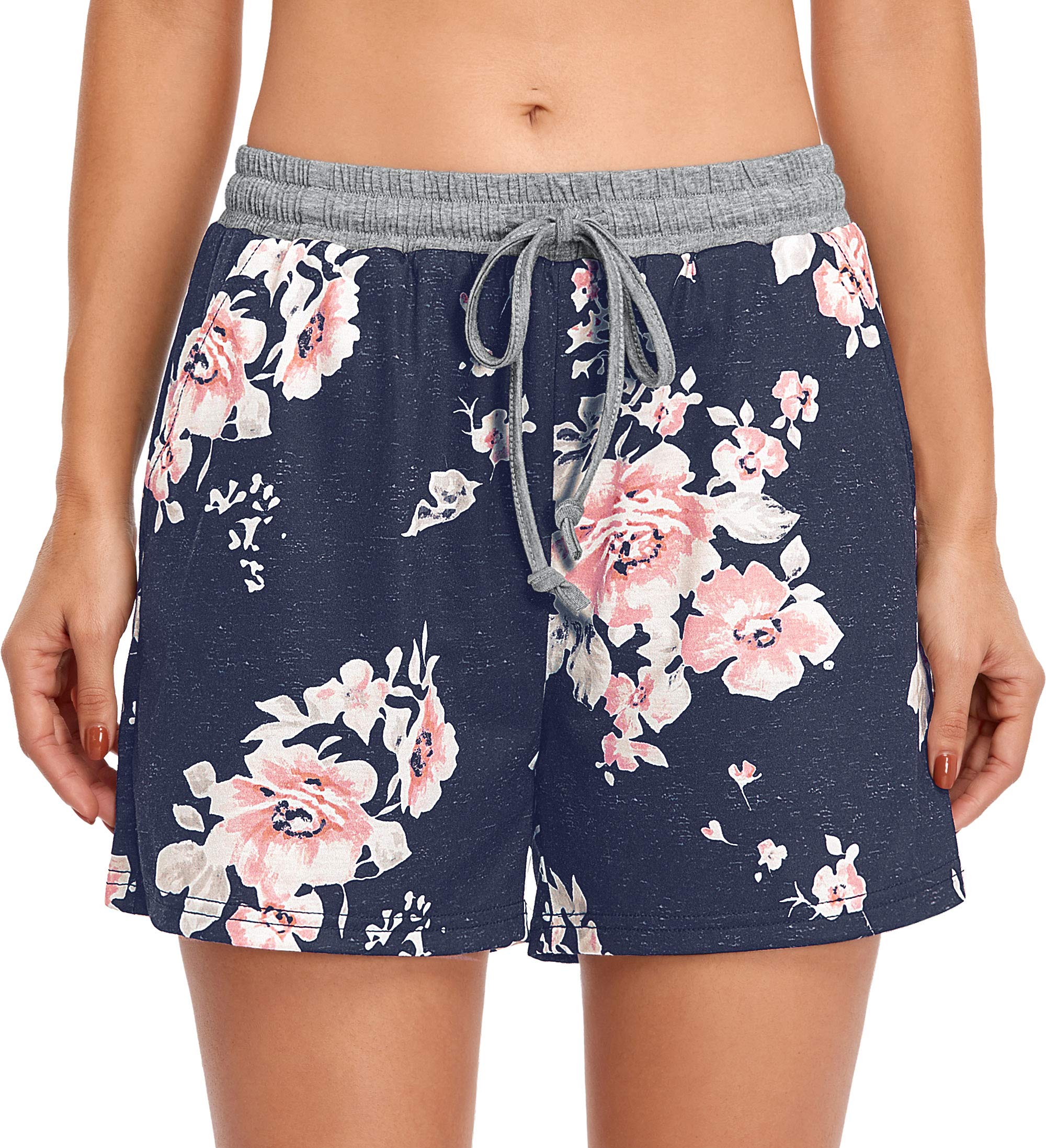 Blevonh Elastic Waist Soft Lounge Shorts Casual Pajama Shorts with Pockets