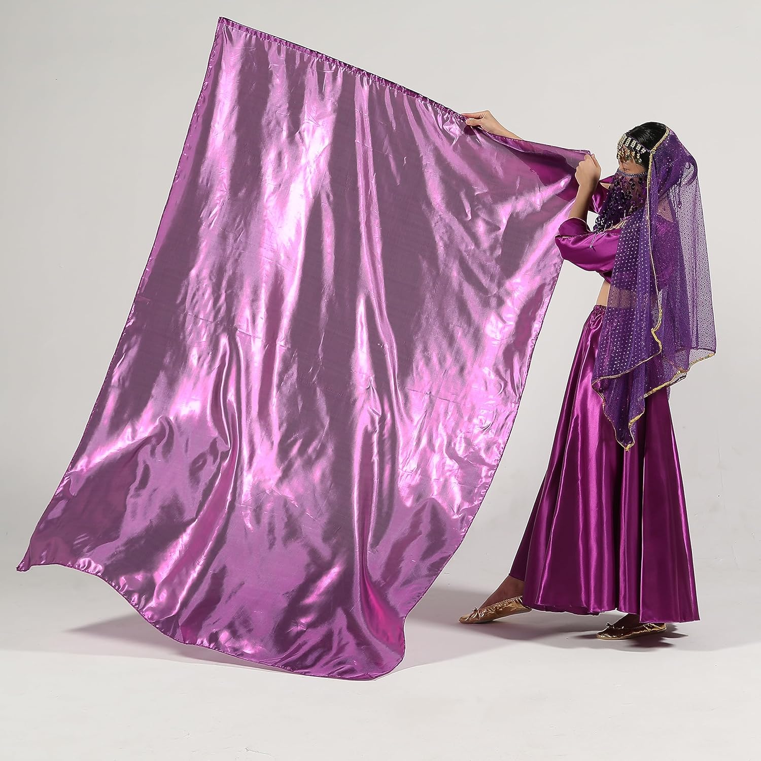 MUNAFIE Worship Flags for Dance Praise Church Flags for Worship Banderas de Danza Purple