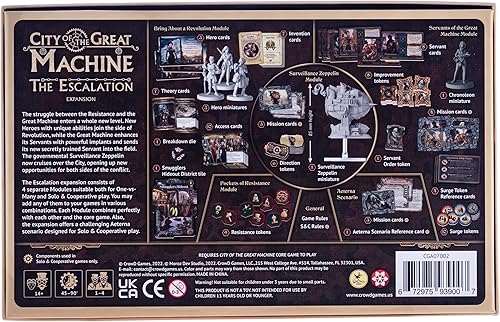 Miniatura 3 de City of The Great Machine. The Escalation Board Game Expansion | 1-4 jugadores | Edades 14 en adelante | Steampunk | Uno contra muchos | Movimiento