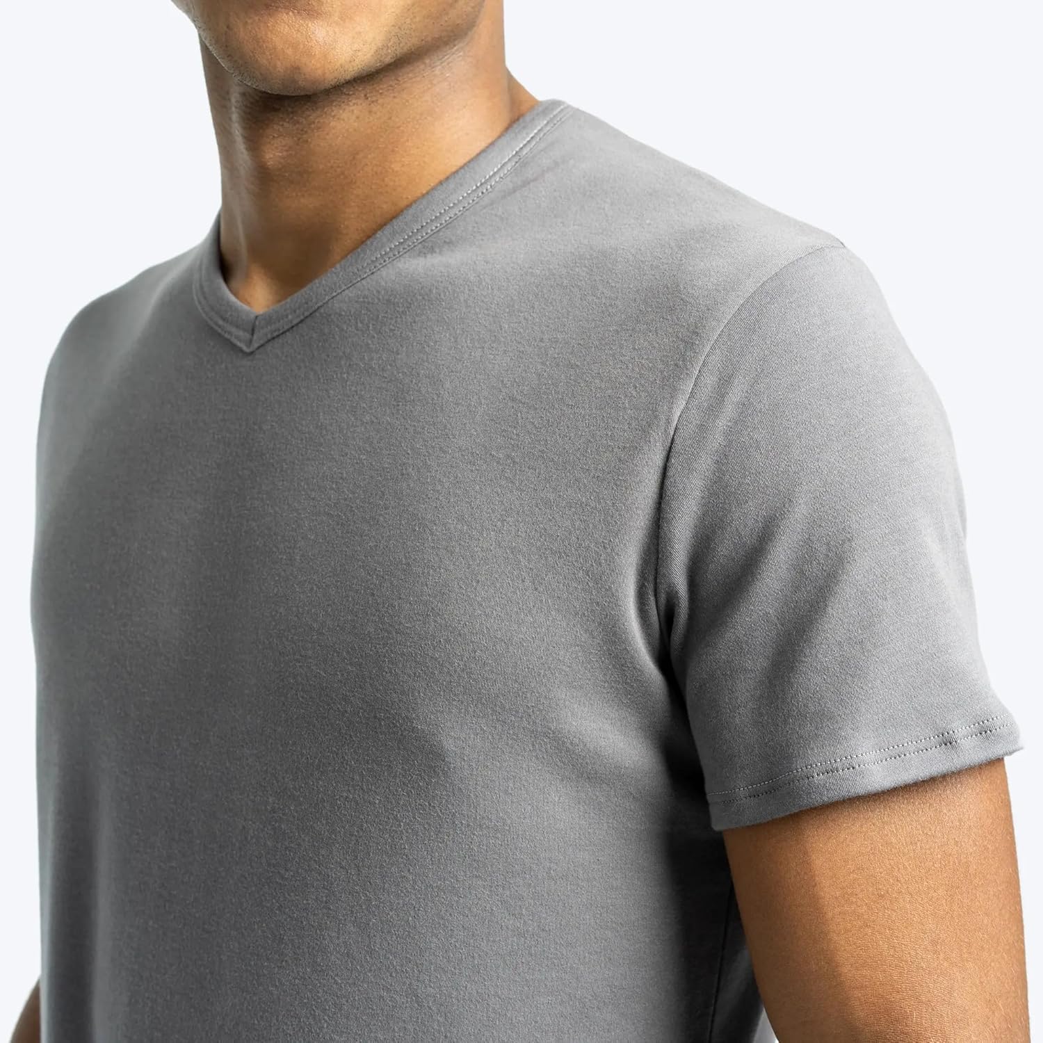 AyA | Men's Organic Pima Cotton V-Neck T-Shirt | White S - Image 6