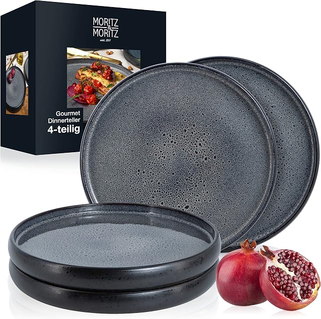 Moritz & Moritz SOLID 4 x talerz obiadowy 26 cm zestaw talerzy kamionkowych zestaw naczyń do serwowania