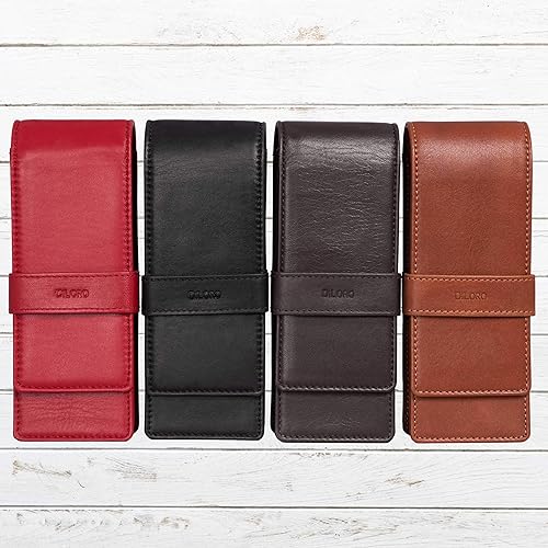 Miniatura 7 de Estuche triple de cuero para lápices para tres bolígrafos y lápices