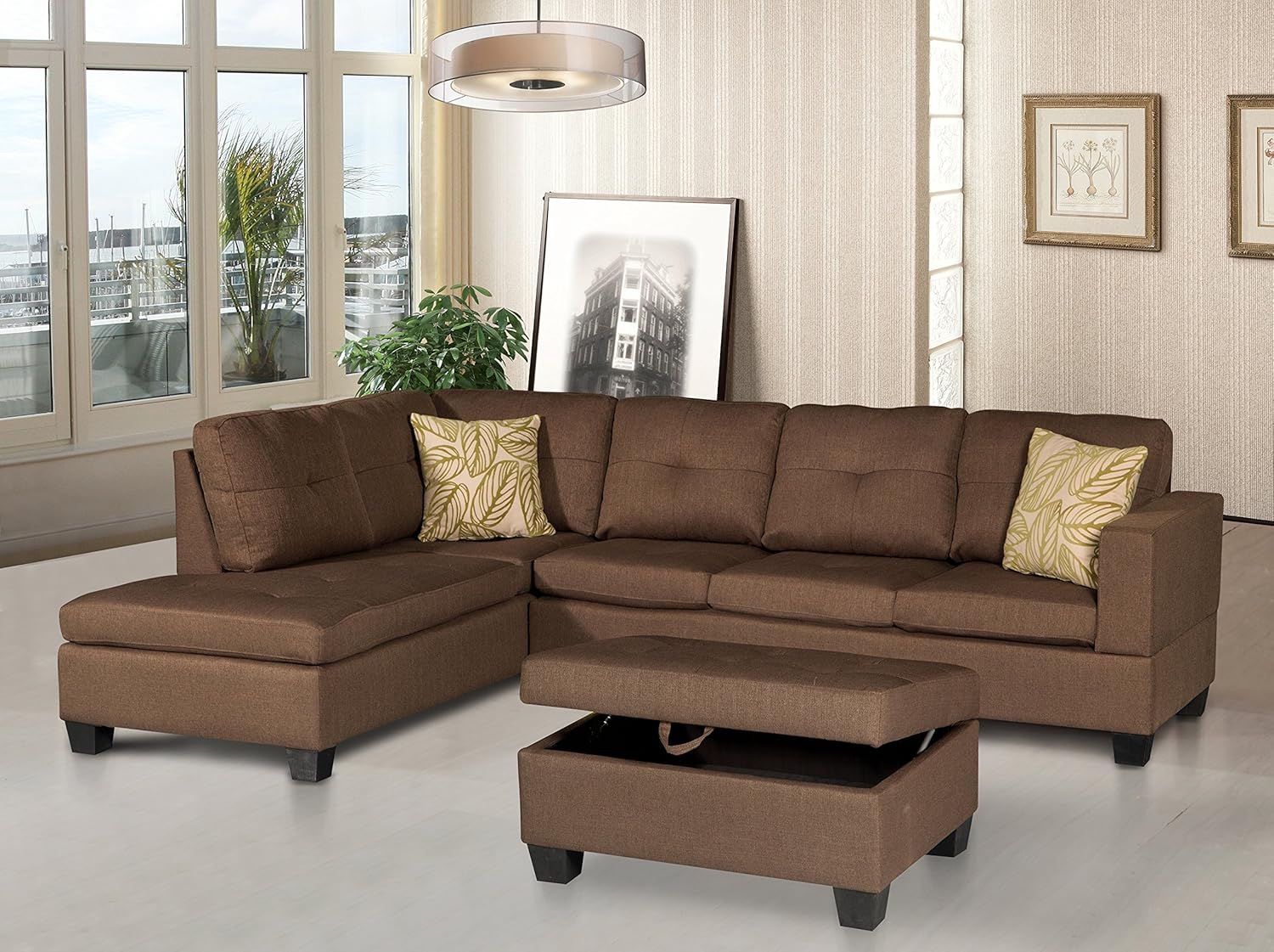 U.S. Livings Skyla 3Piece Modern Living Room Sectional