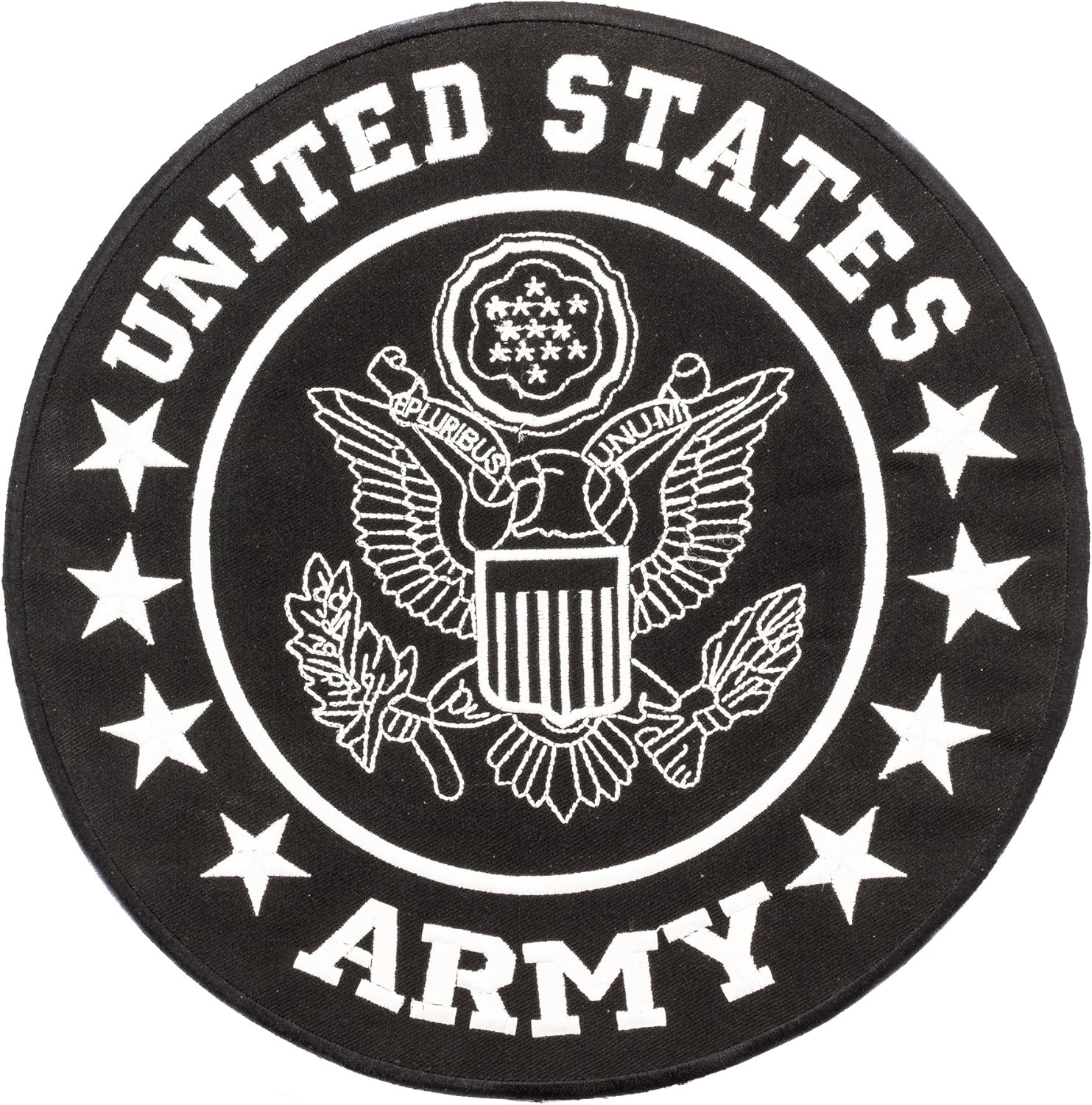 United States Army Military White Patch Center Iron-on Patches for Biker Vest or Jacket