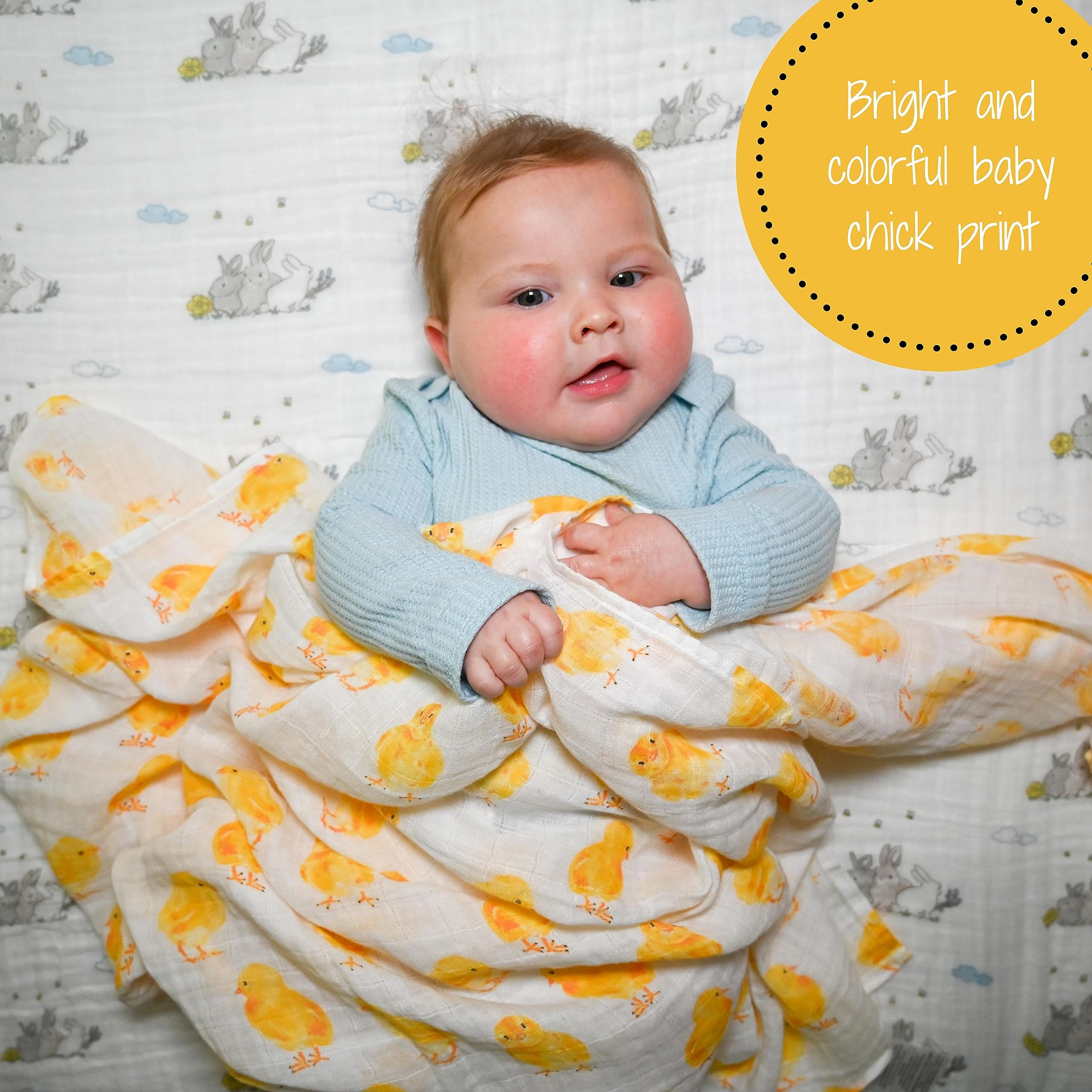 LollyBanks Muślinowy koc do przewijania | 100% bawełna | koc dla noworodka i niemowląt | duży 120 x 119 cm dla dziewcząt | lekki i oddychający |