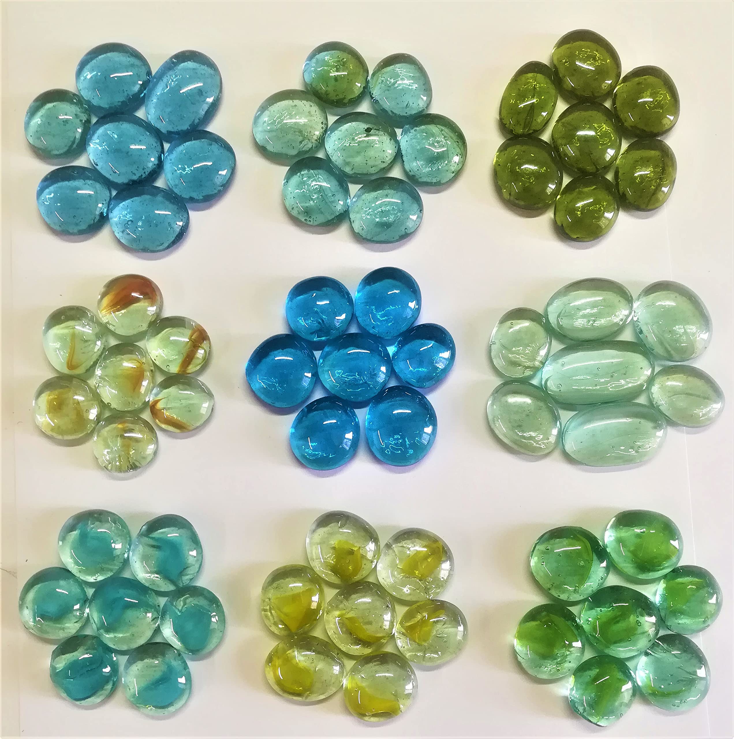 OMI Transparent Glass Pebbles Mixed 9 Color Round 400g (Approx 50 Pieces) (B09P57Q3QQ) Amazon Price History, Amazon Price Tracker