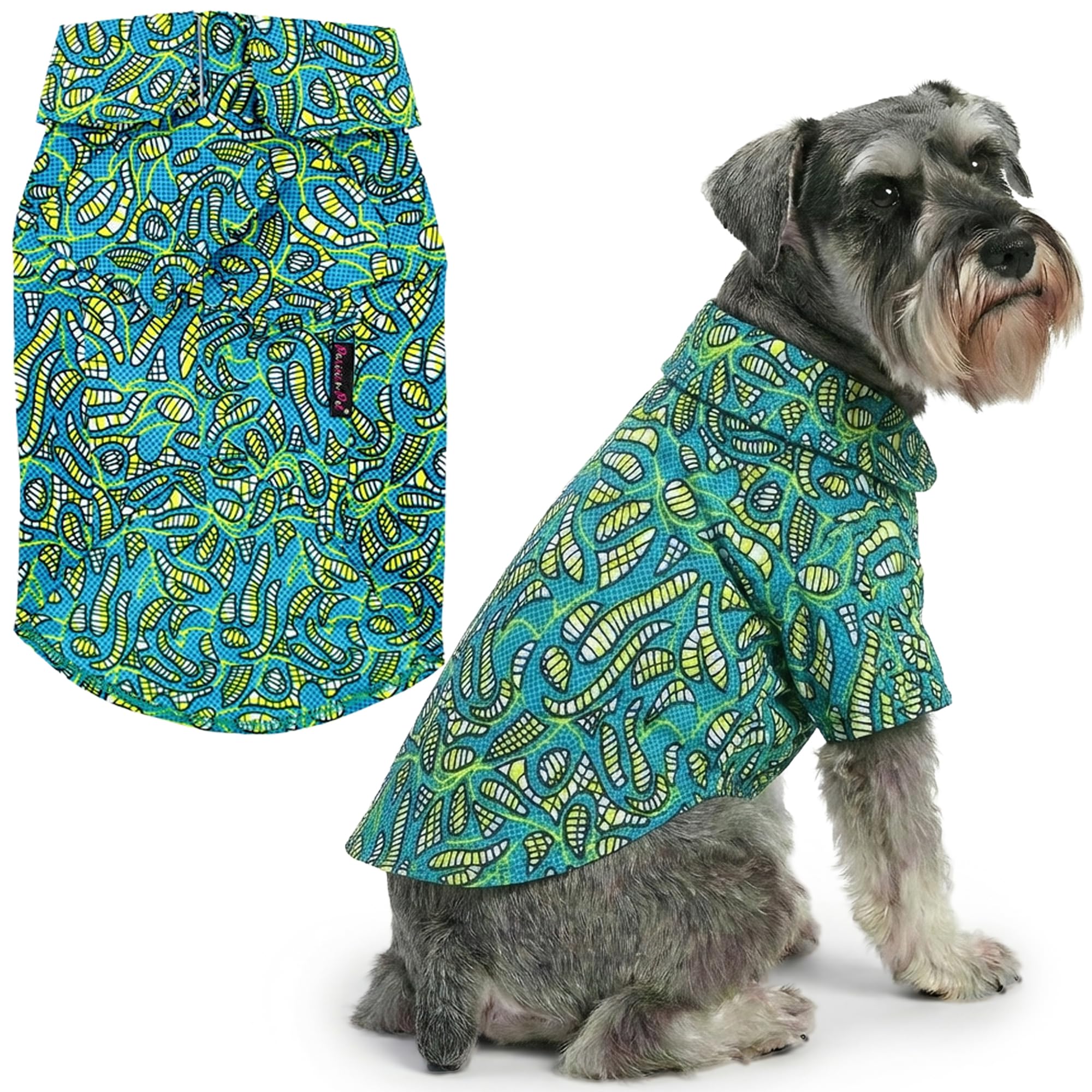 Parisian Pet Tribal Leaves Dog Shirt - Cotton Clothes for Large Dogs - Stylish Tropical Dog Outfit - Lightweight and Soft Puppy Clothes - Trendy Tshirts for Dogs - Comfortable Summer Camp Pet Apparel
