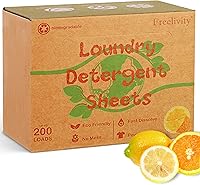 Vista 9 de Hojas de detergente para ropa Freelivity, 300 hojas Limón Naranja - Suministros de detergente para ropa sin líquido, hipoalergénico, ecológico, sin