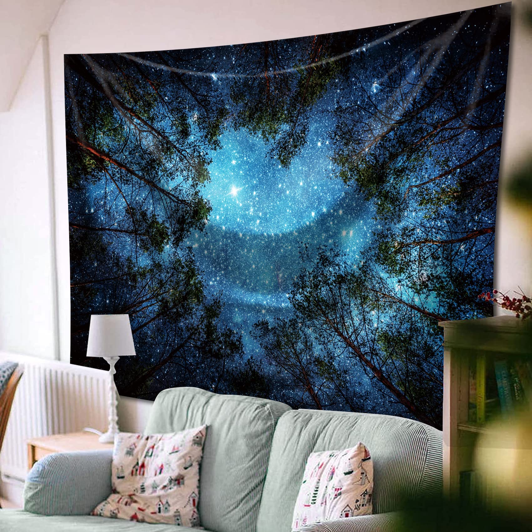 Psichedelico Foreste stellari Arazzo da parete Appeso Biancheria Da Letto Arazzo Natura Paesaggio Coperta Da Spiaggia per Camera Da Letto Soggiorno Dormitorio Decorazione da parete 230x180 cm